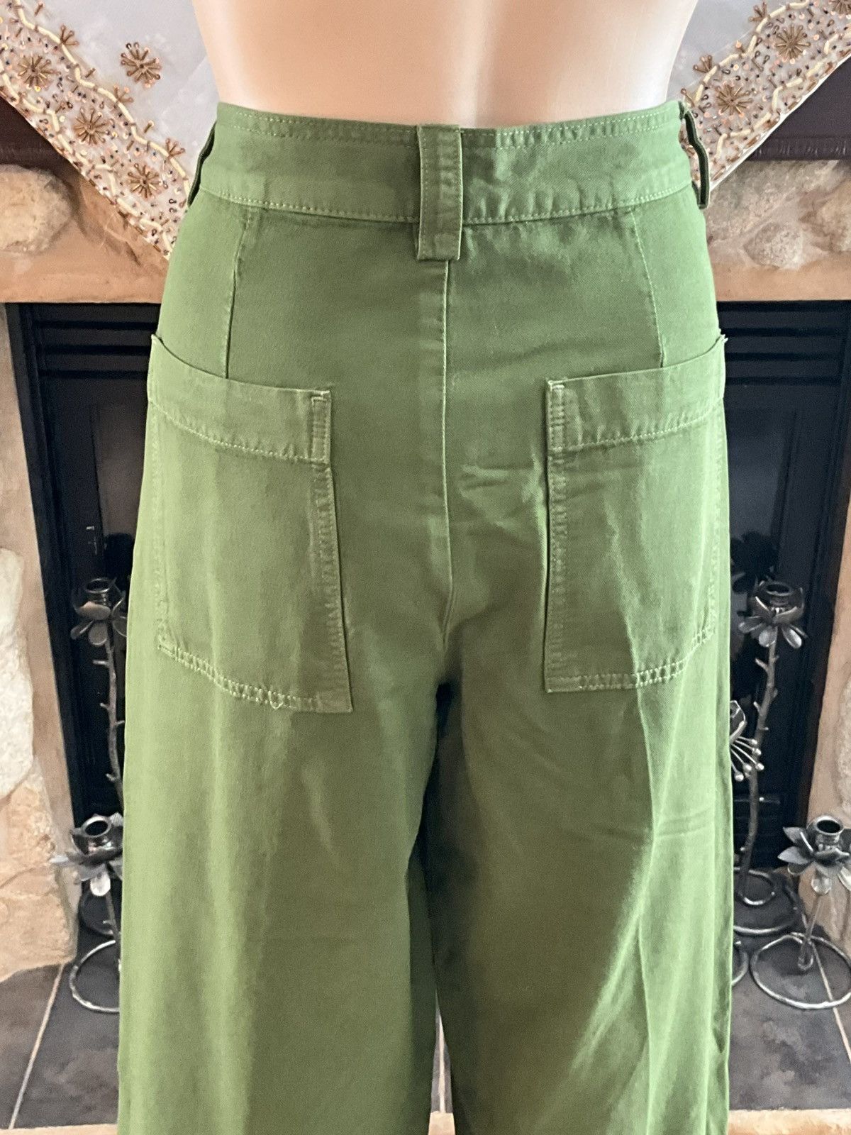Free People Free People Green Wide-Leg Cropped Pants Size 30" / US 8 / IT 44 - 5 Thumbnail