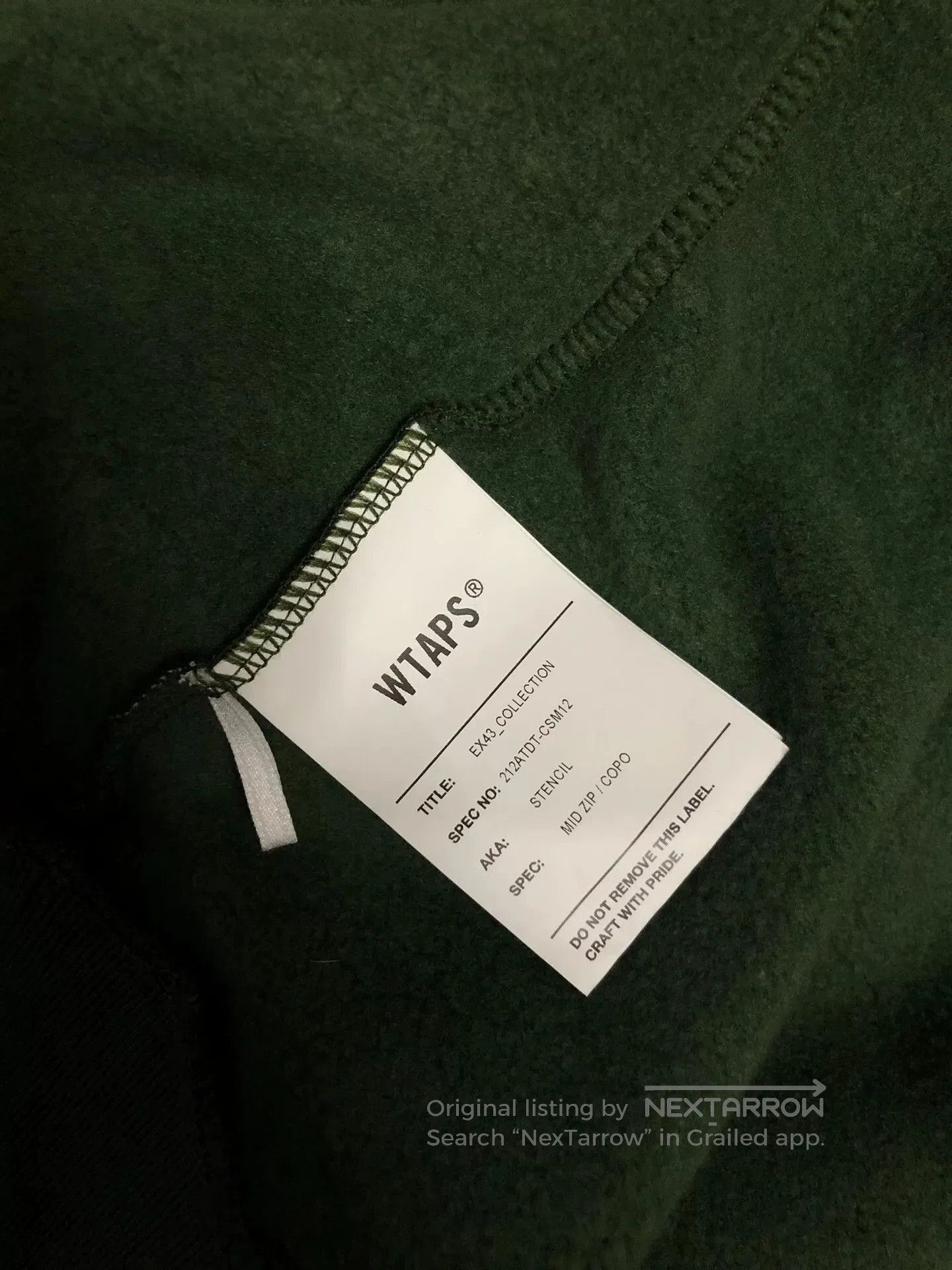 Wtaps wtaps green pullover sweatshirt with text. Size US XL / EU 56 / 4 - 6 Thumbnail