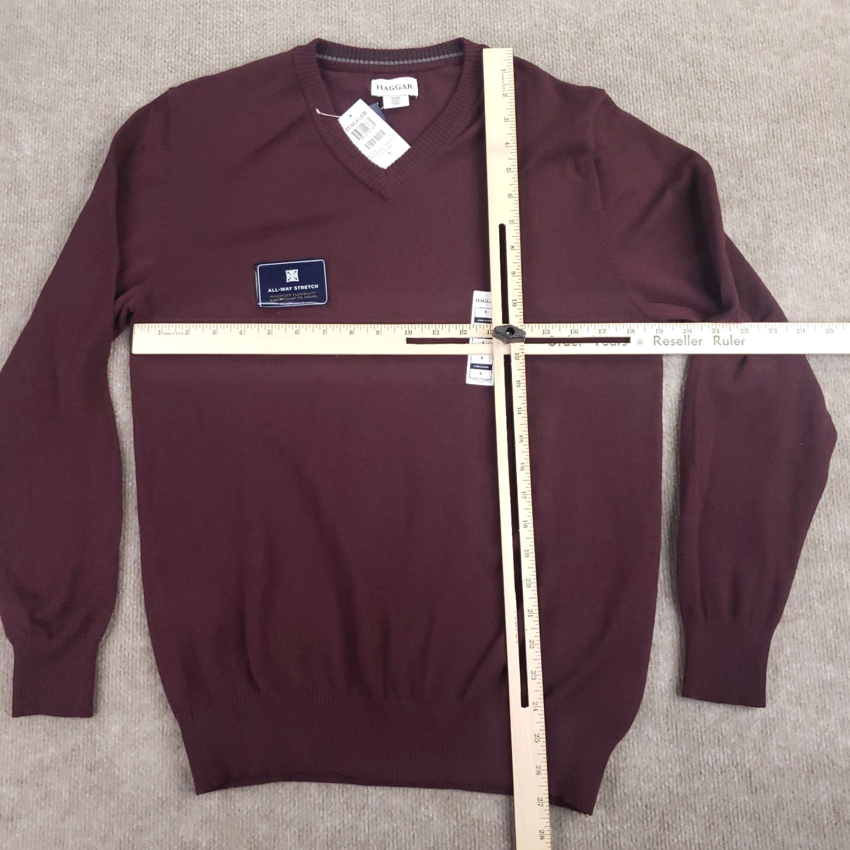 Haggar Haggar Mens Small Red Pullover V-Neck Sweater Long Sleeve Size US S / EU 44-46 / 1 - 2 Thumbnail