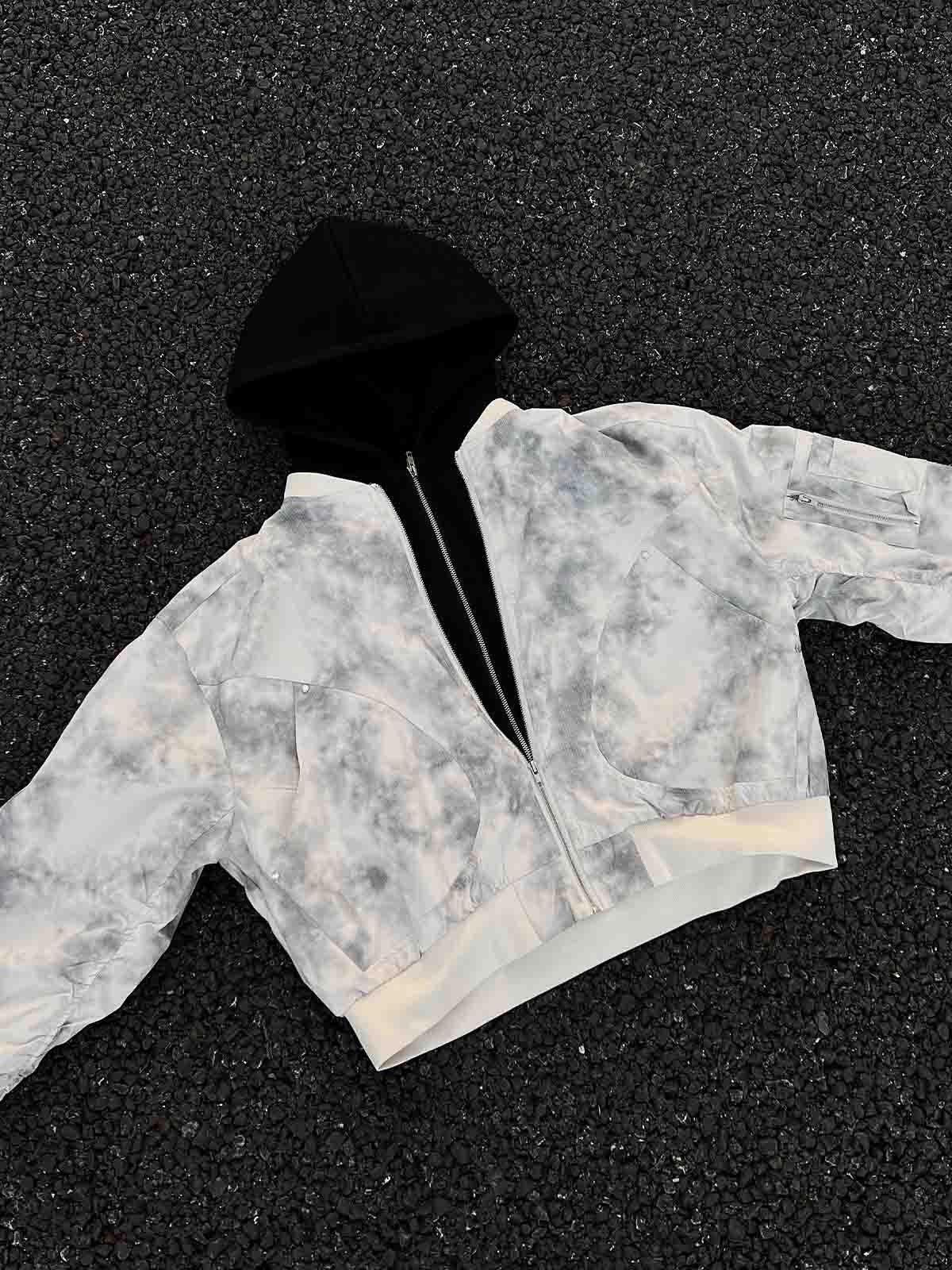 Other Patchwork Faux Two-Piece Gradient Hooded Bomber Jacket Size US M / EU 48-50 / 2 - 1 Thumbnail