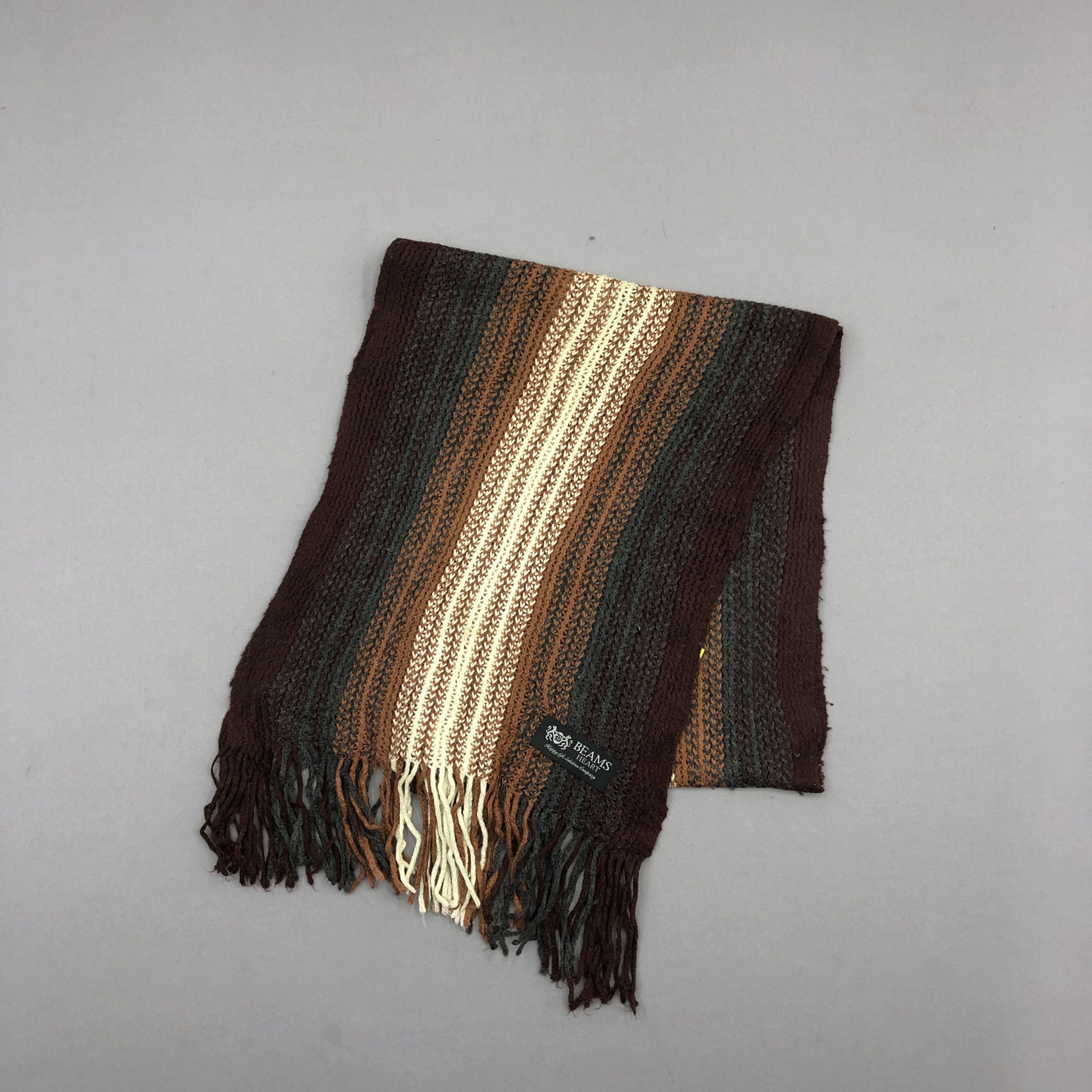 Beams Plus Vintage Beams Scarf Muffler Knit Wool Cashmere Scarves Size ONE SIZE - 2 Thumbnail