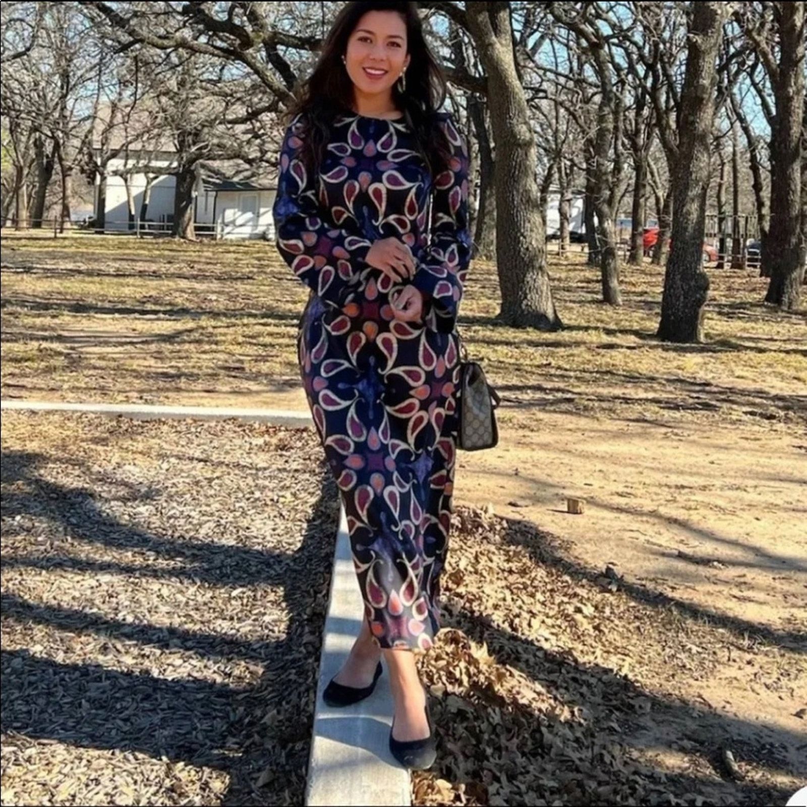 Zara ZARA BLOGGER FAVORITE PRINTED MIDI DRESS MULTICOLORED Size XS / US 0-2 / IT 36-38 - 10 Thumbnail