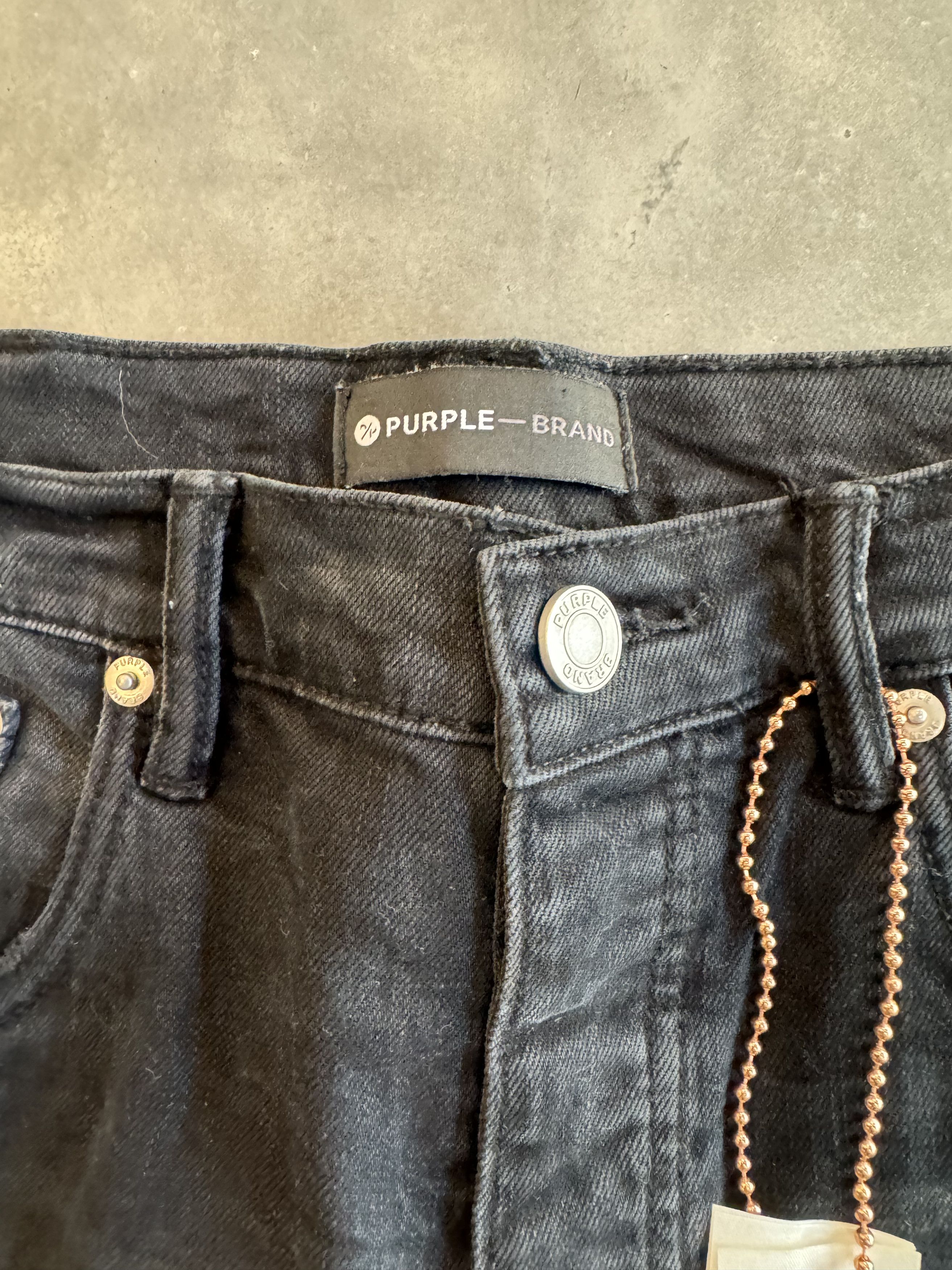 Purple Brand Black Purple ripped denim Size US 31 - 3 Thumbnail