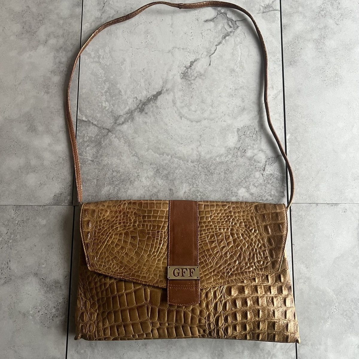 Gianfranco Ferre Gianfranco Ferre Leather Croc Embossed Crossbody Bag Size ONE SIZE - 1 Thumbnail