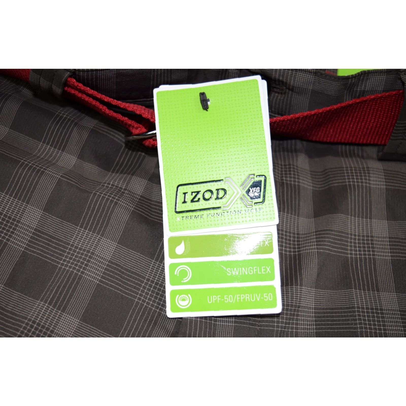Izod IZOD Men's Cool FX Swing Flex Golf Shorts Plaid Beige Athletic Size 30 UPF 50 with Belt Size US 30 / EU 46 - 3 Thumbnail