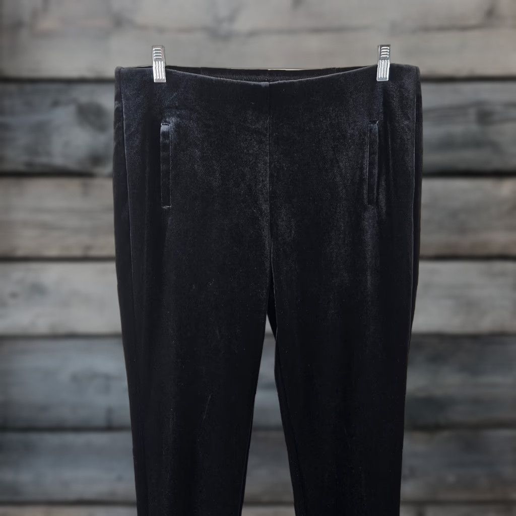 Vintage Chico's Womens Velvet Pants Pull On Solid Black 12 High Rise Ankle Size 34" / US 12 / IT 48 - 1 Thumbnail