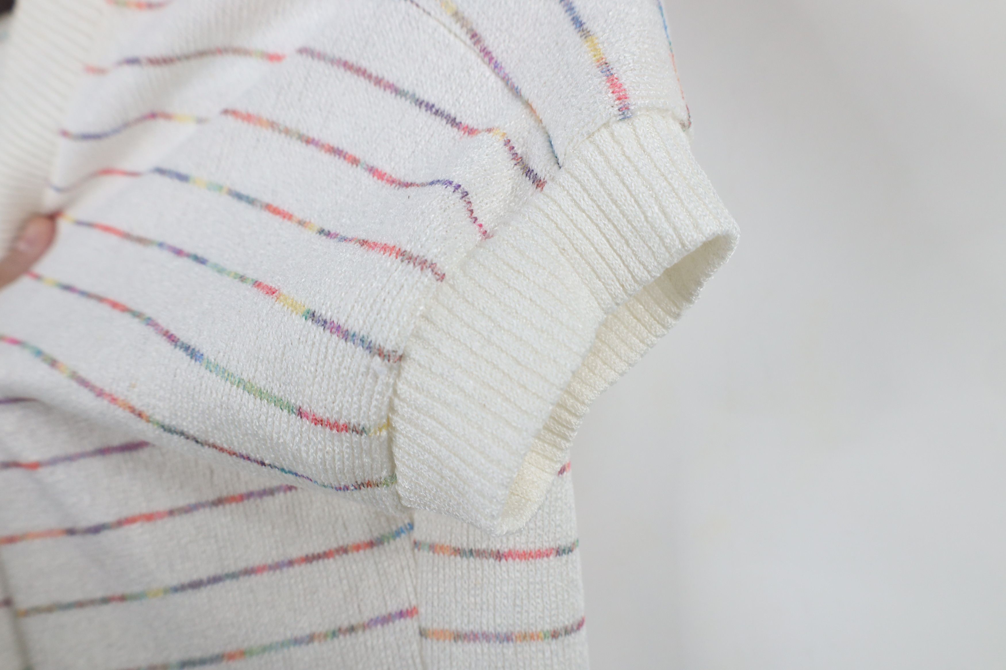 Vintage Vintage 80s 90s Streetwear Rainbow Striped Knit Sweater Vest Size S / US 4 / IT 40 - 6 Thumbnail