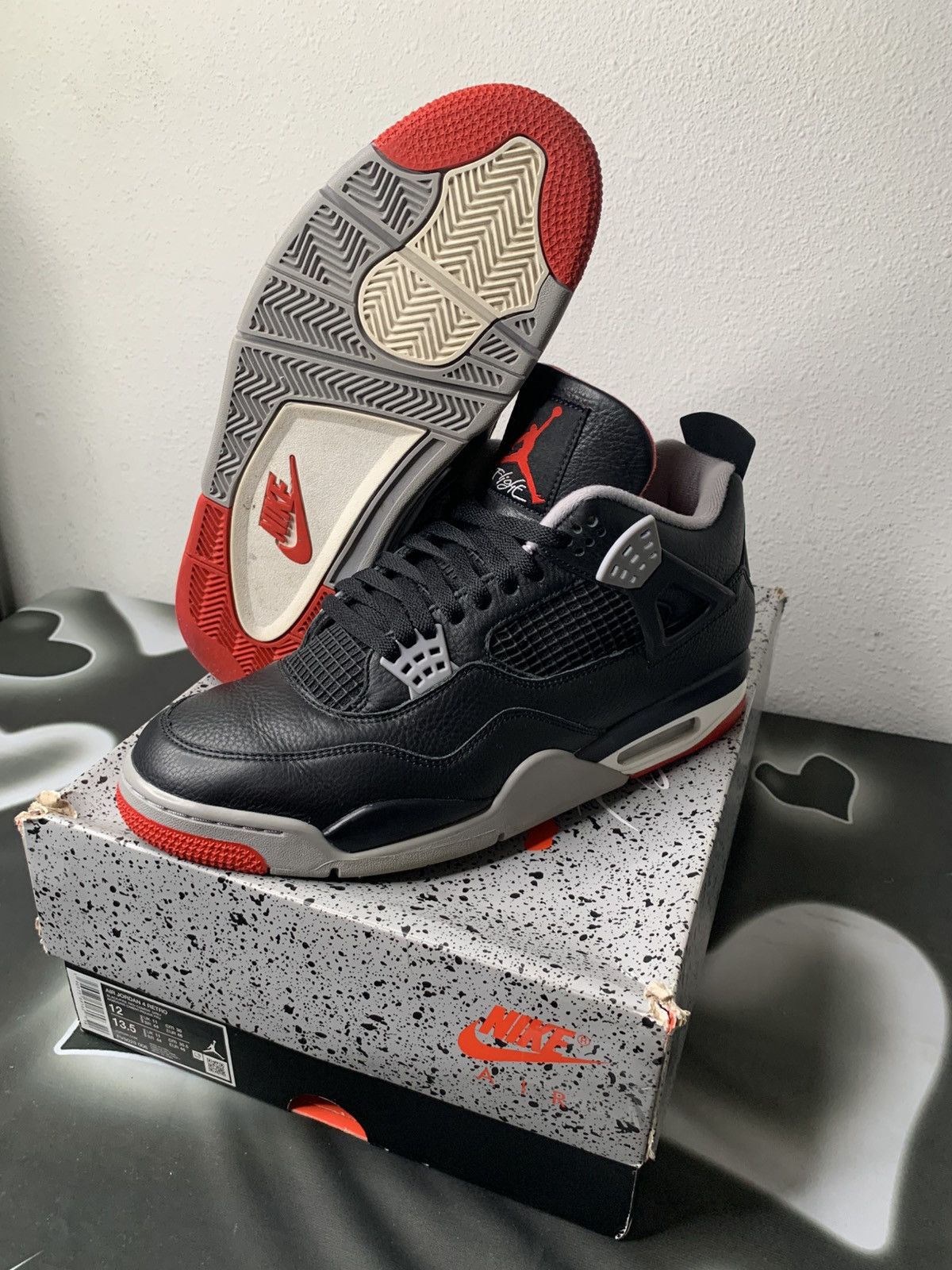 Jordan Brand Air Jordan 4 Retro Bred Reimagined Size US 12 / EU 45 - 1 Thumbnail