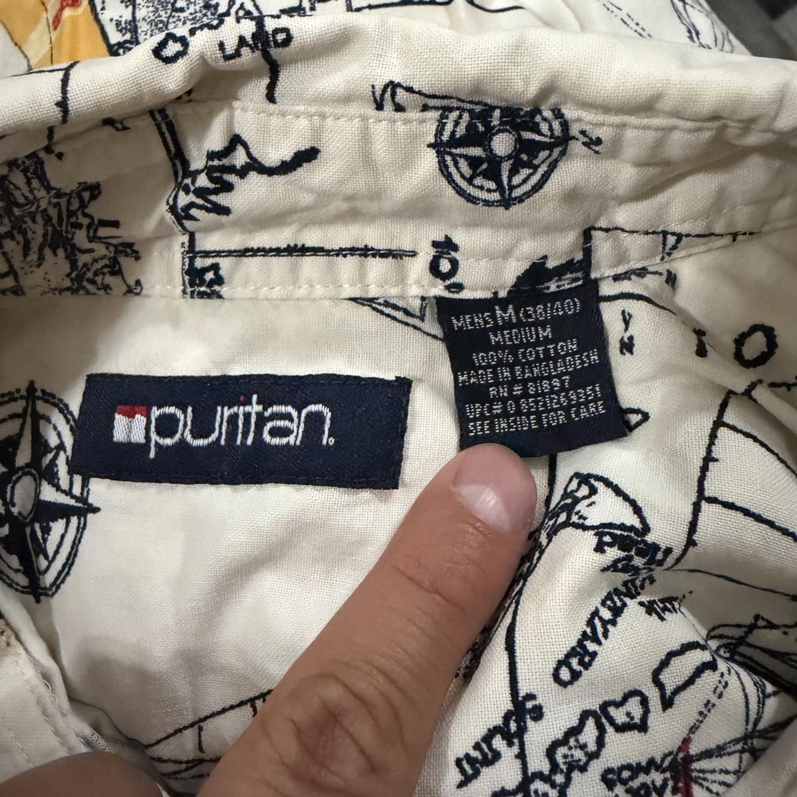 Puritan Vintage 90s Puritan Art Sailing Travel All Over Print Shirt Size US M / EU 48-50 / 2 - 5 Thumbnail