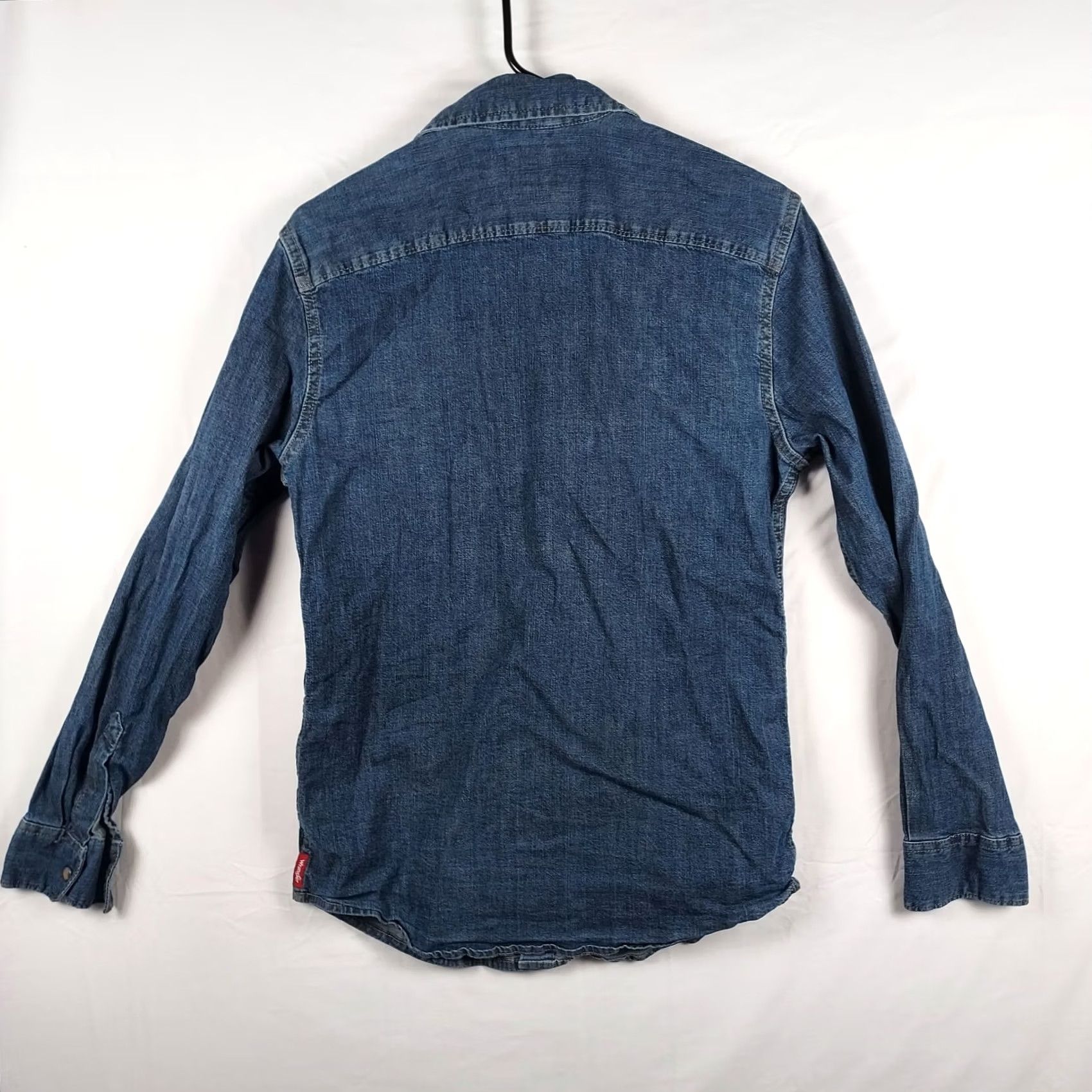 Wrangler Wrangler Shirt Western Denim Small S Blue Cotton Long Sleeve Snap Button Cowboy Rodeo Pocketed Mens Regular Fit Size US S / EU 44-46 / 1 - 2 Thumbnail