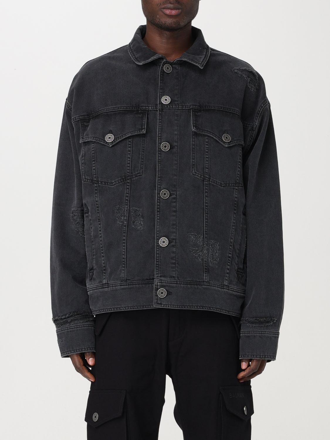 image of Balmain Jacket Men Black (Size XL)