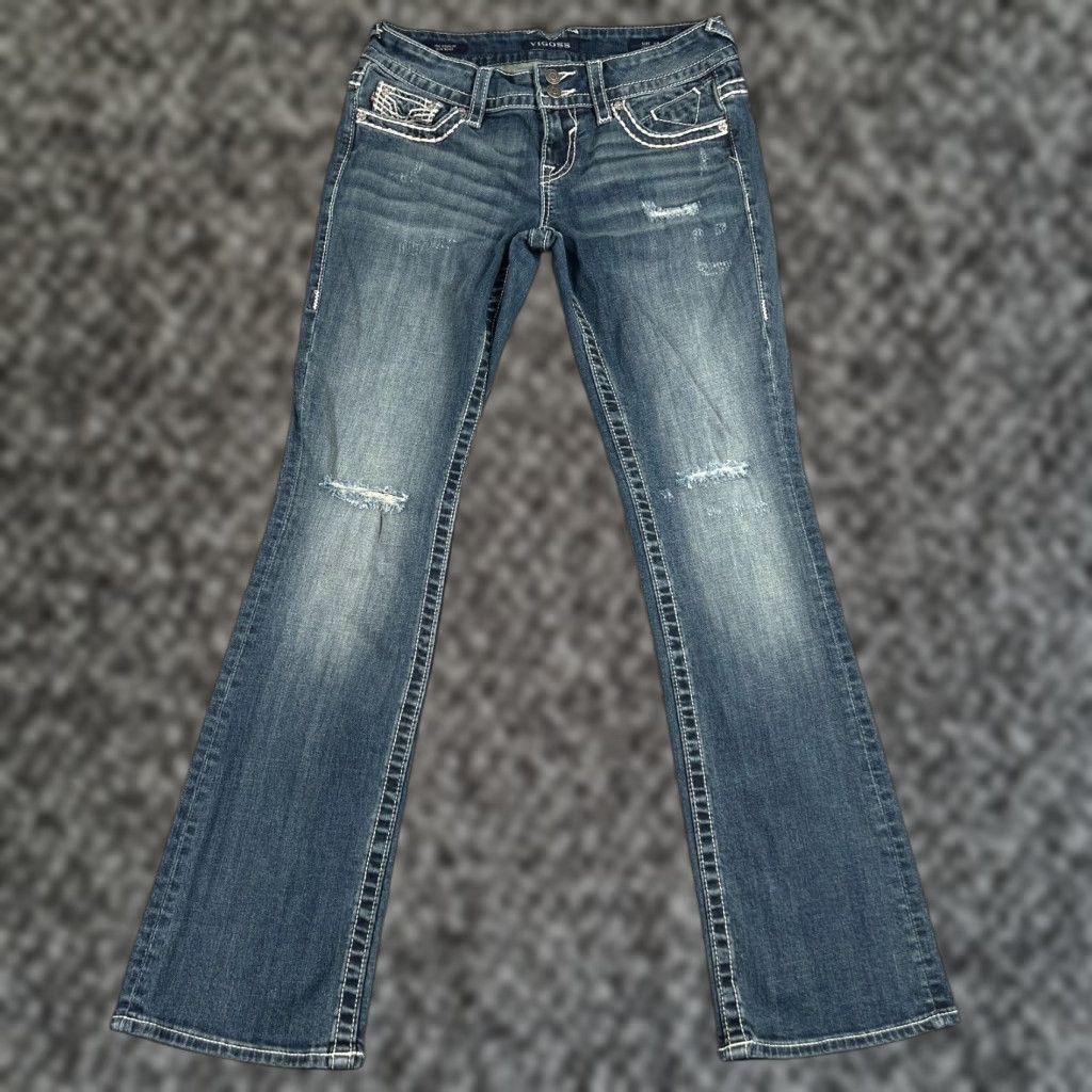 Vintage VIGOSS Slim Boot Jeans Women's Size 4 Blue Stretch Denim 5-Pocket Mid Rise Size 27" / US 4 / IT 40 - 1 Thumbnail