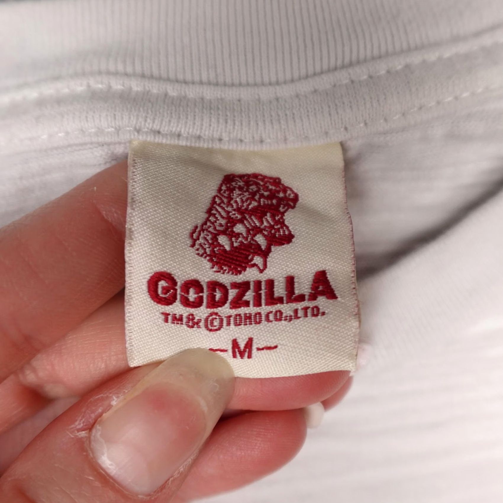 Vintage Godzilla Shirt Mens M White Graphic Tee Movie Japan Toho Monster GZ-UT-005 Size US M / EU 48-50 / 2 - 3 Thumbnail