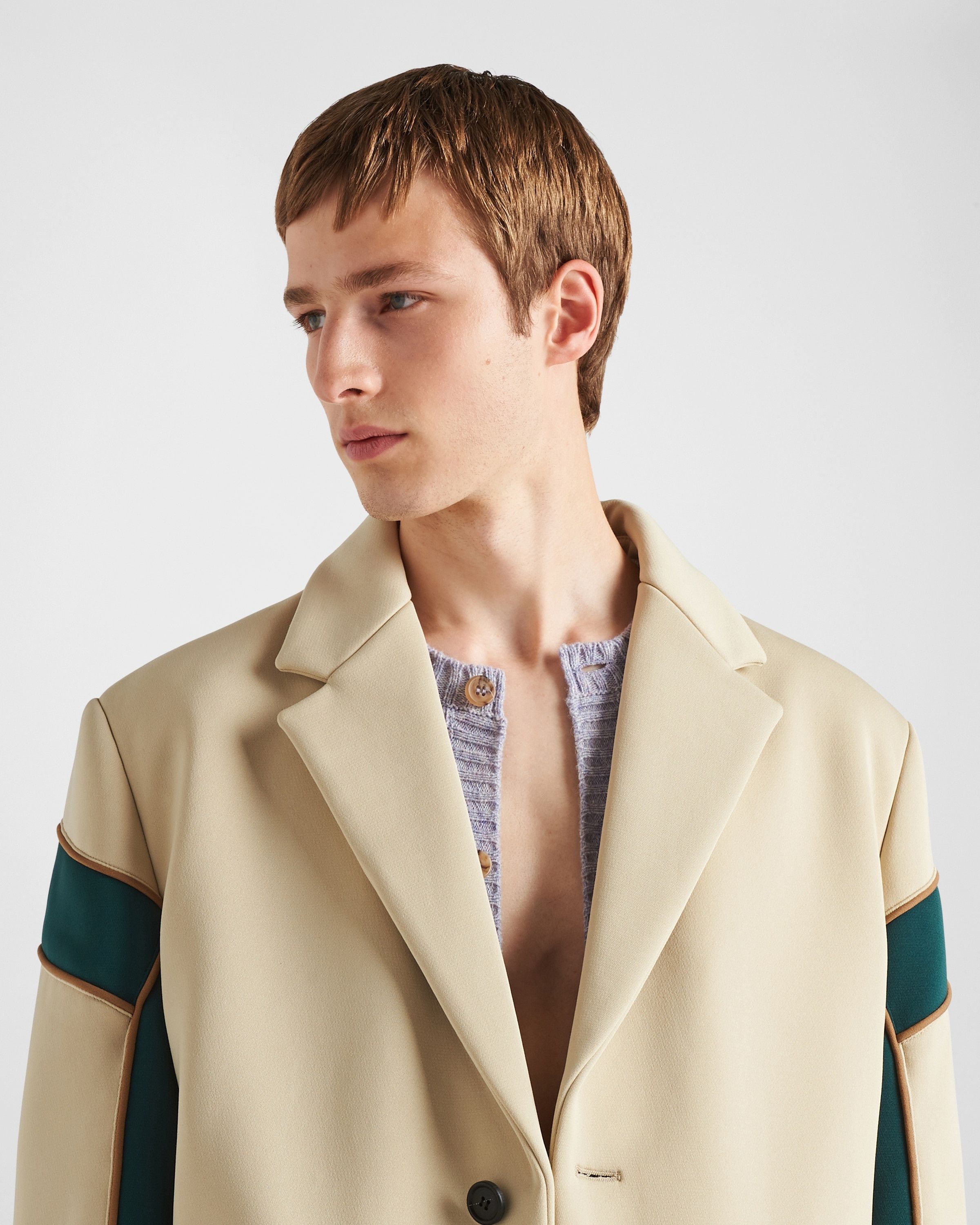 Prada o1mt1gz0225 Technical Fabric Coat in Beige/Green Size US XL / EU 56 / 4 - 2 Thumbnail
