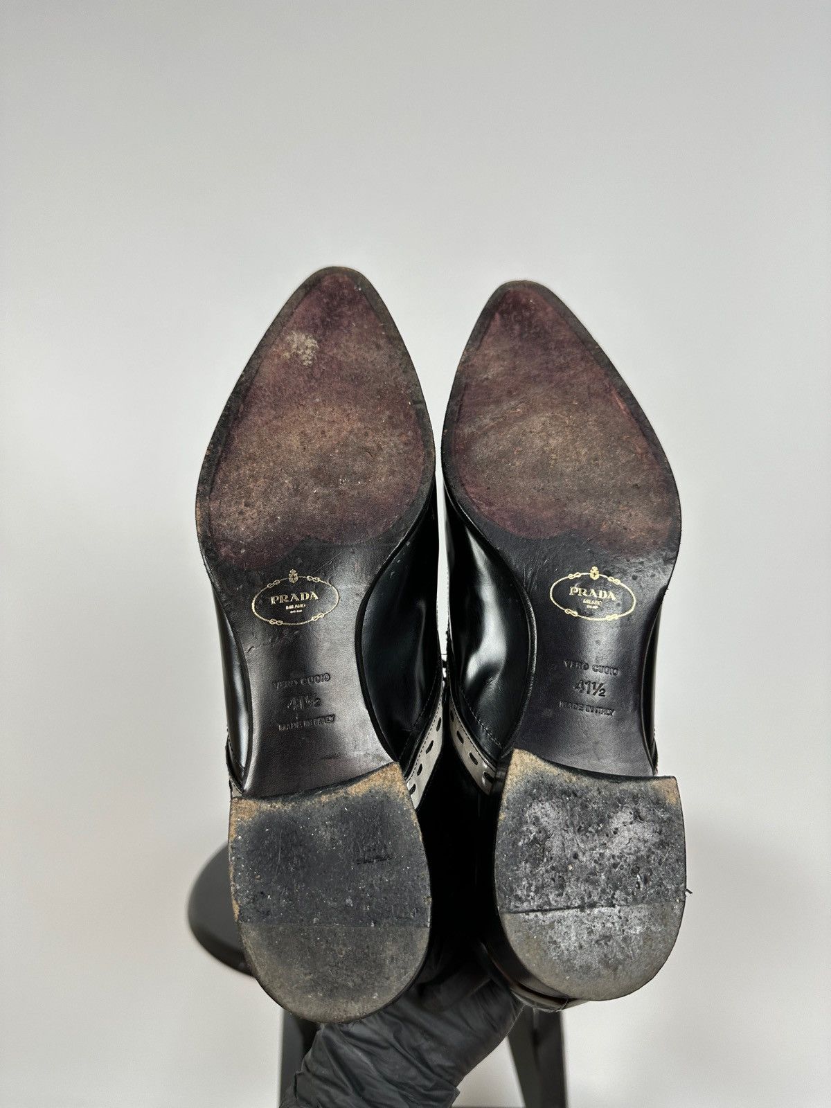Prada Prada Studded Rhinestone Two-Tone Oxford Dress Leather Shoes Size US 8 / EU 41 - 18 Thumbnail