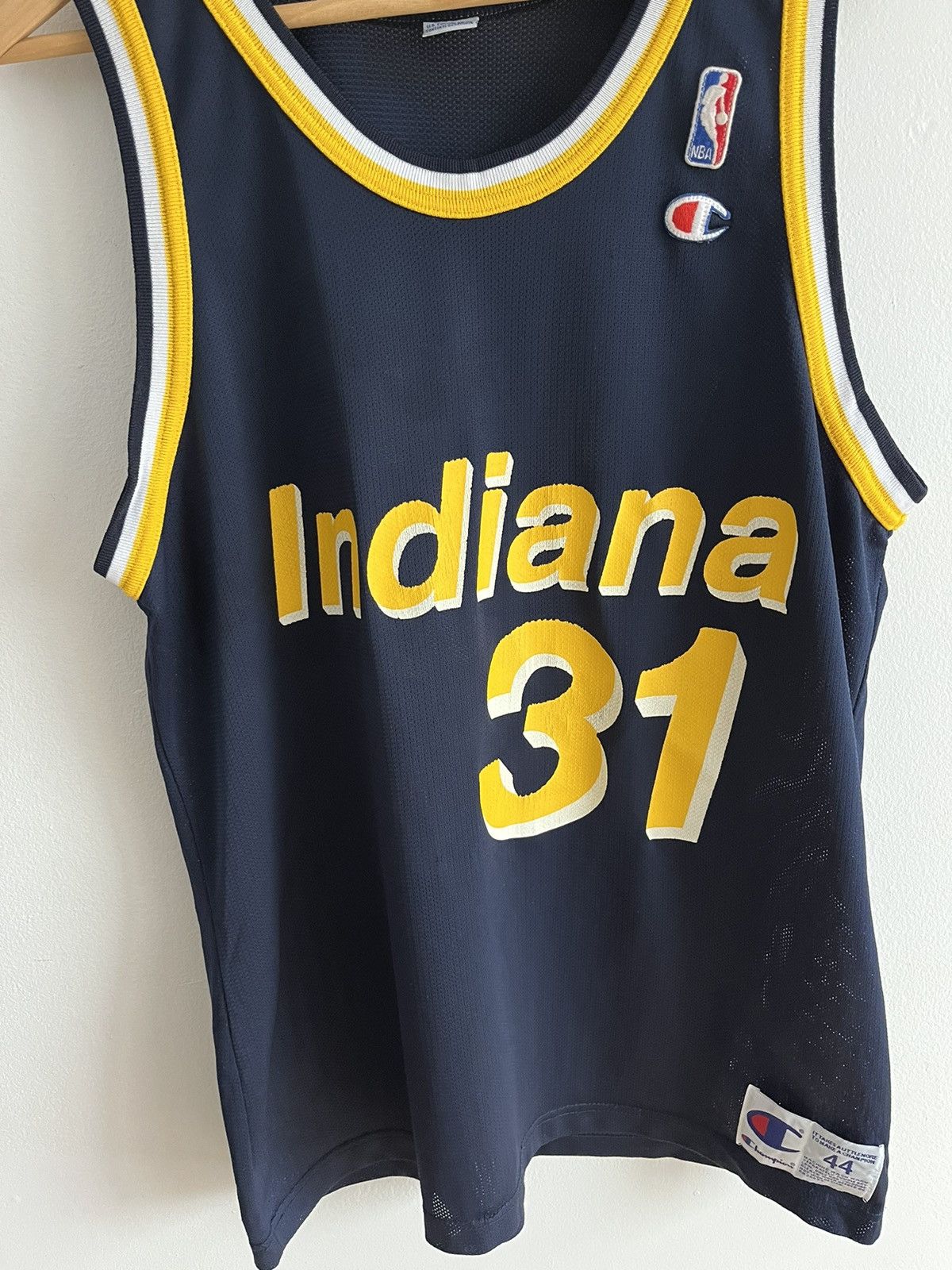 Champion × NBA × Vintage VTG 90s NBA REGGIE MILLER INDIANA PACERS CHAMPION JERSEY Size US L / EU 52-54 / 3 - 2 Thumbnail
