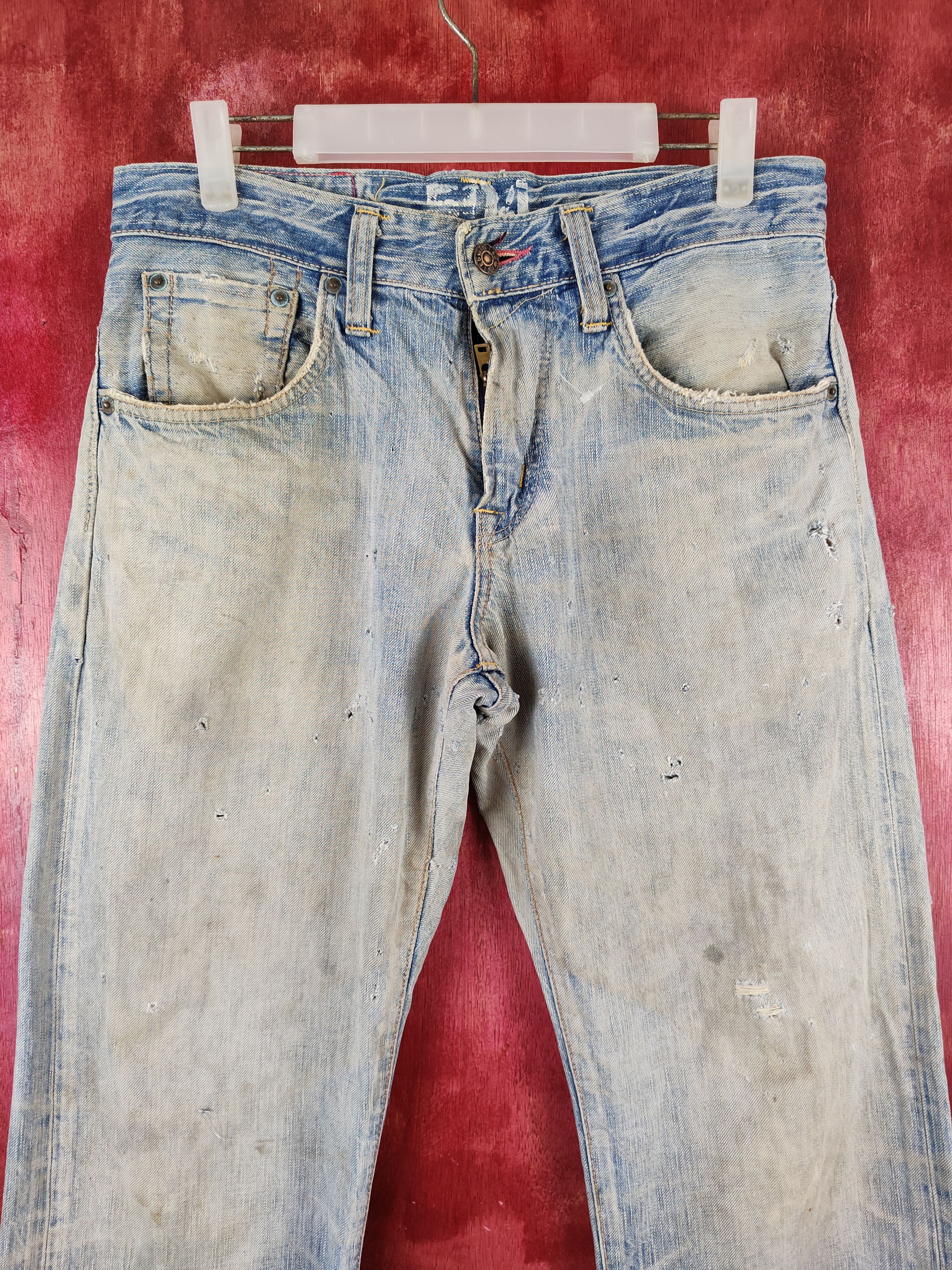 Edwin Edwin Blue Faded vintage Distressed Ripped Jeans #S2128 Size US 30 / EU 46 - 2 Thumbnail
