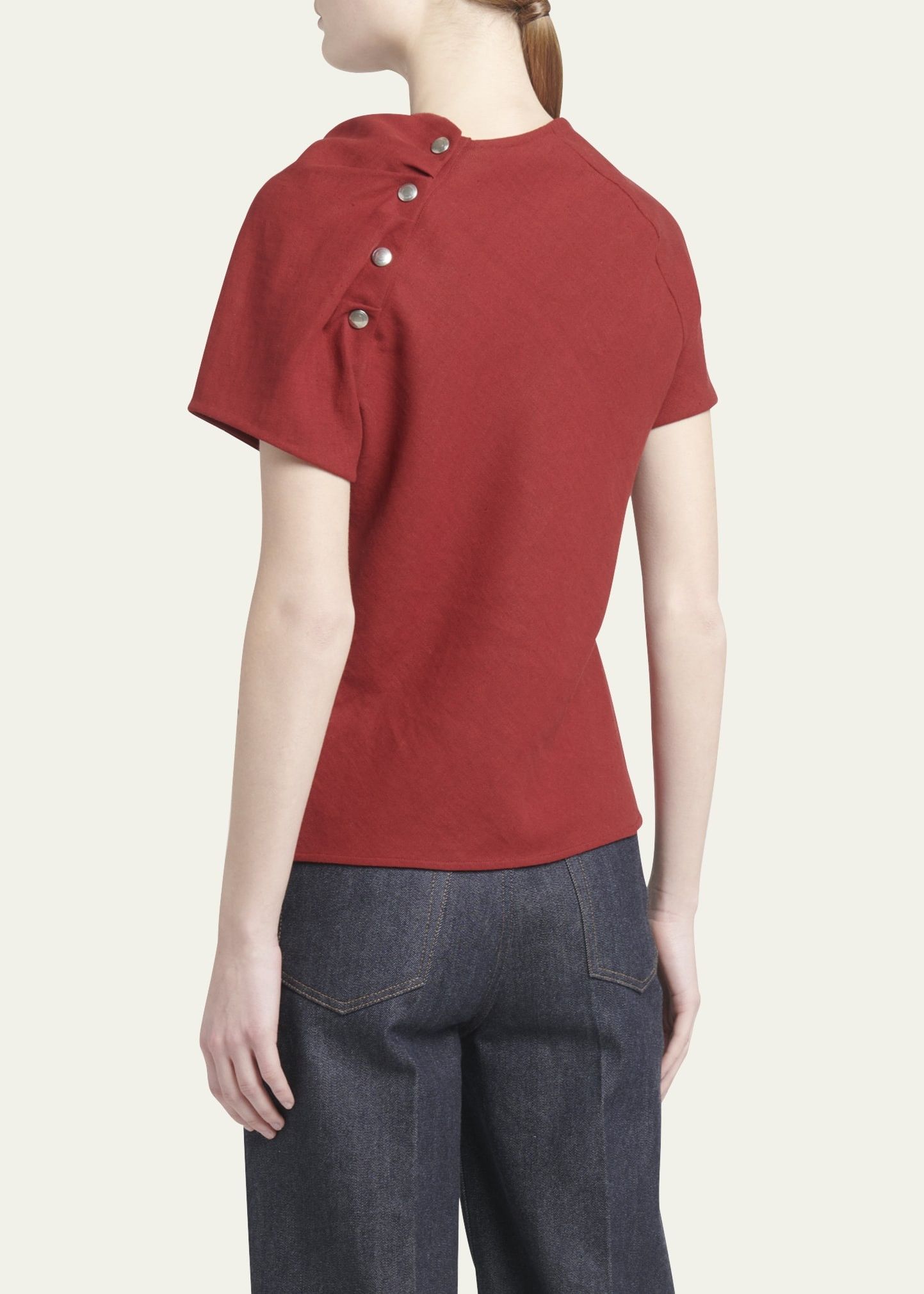 Loro Piana o1srvl11e0824 Amira Summer Linen Crepe Shirt in Red Size XXL / US 16-18 / IT 52-54 - 3 Thumbnail