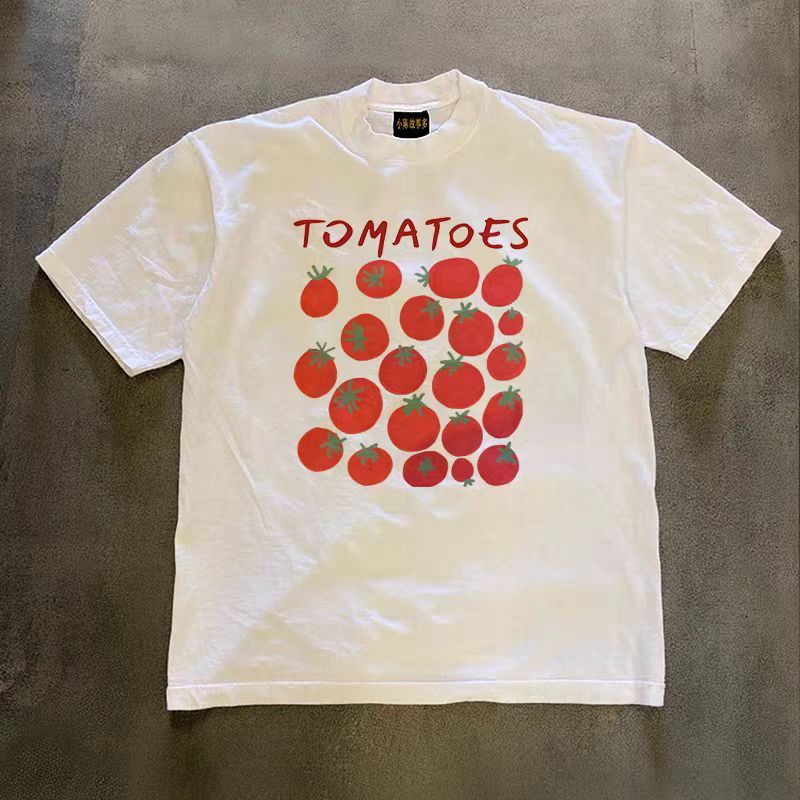 Other White street washed retro tomato print t-shirt Size US M / EU 48-50 / 2 - 1 Thumbnail