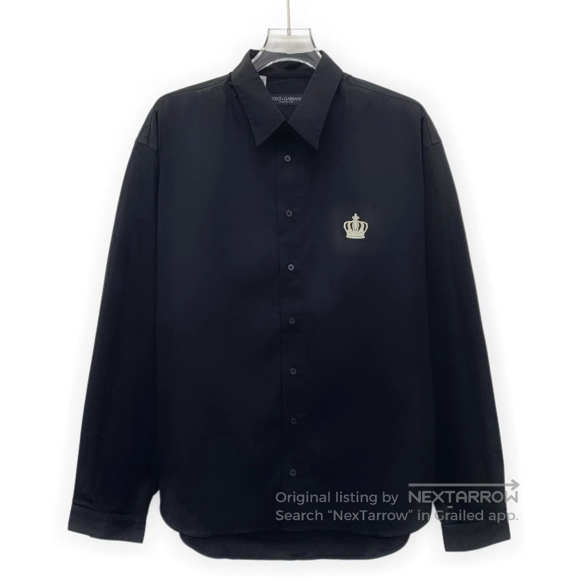 Dolce & Gabbana Dolce Gabbana Black Crown Embroidered Cotton Collar Single Size US XS / EU 42 / 0 - 1 Thumbnail