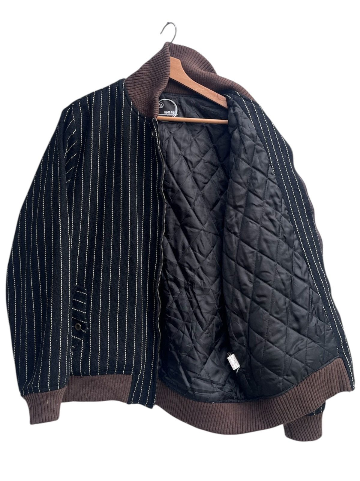 Japanese Brand volt:age Pinstripes Wool Bomber Jacket Size US M / EU 48-50 / 2 - 4 Thumbnail