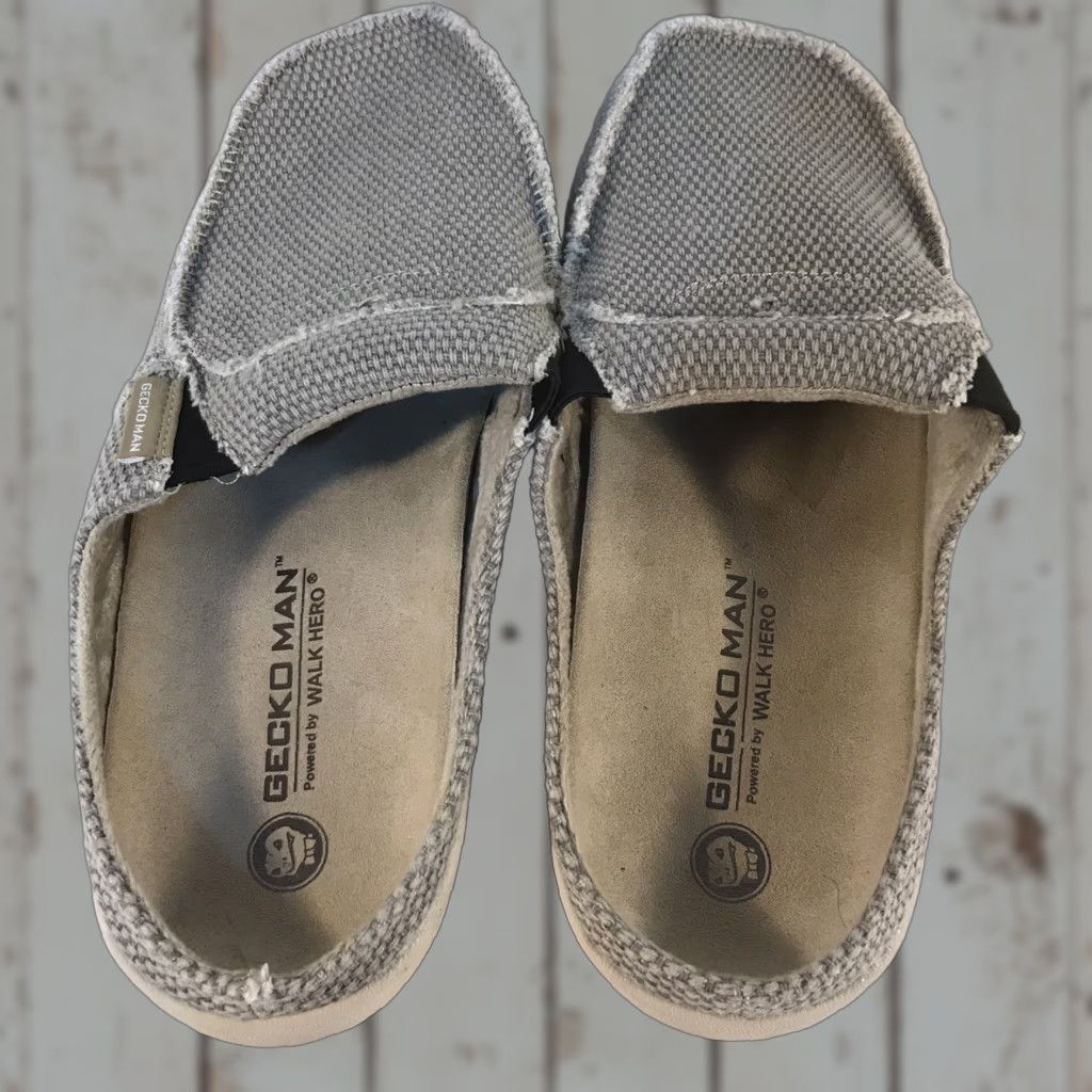 Vintage Geckoman Powered By Walk Hero Mens Gray Slip On Casual Slides Size 9 Cushioned Lightweight Size US 9 / EU 42 - 1 Thumbnail