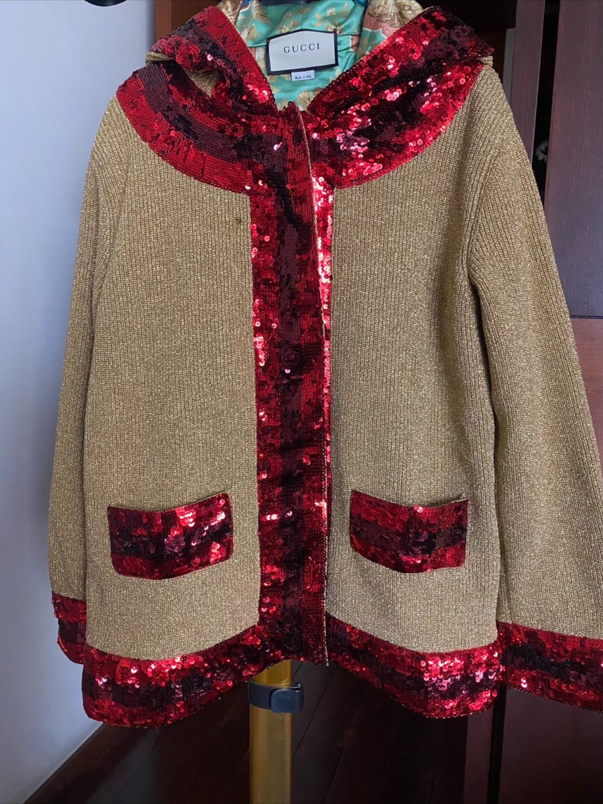 Gucci Gucci Runway Lurex Hooded Jacket with Sylvie Sequins Size US M / EU 48-50 / 2 - 2 Thumbnail