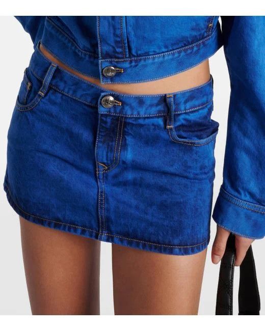 Vivienne Westwood o1s22i1n0924 Denim Foam Mini Skirt in Blue Size 27" / US 4 / IT 40 - 2 Thumbnail