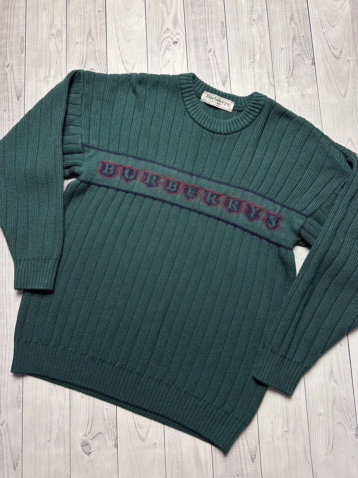 Burberry × Vintage Vintage Burberrys sweater green rare size S Size US S / EU 44-46 / 1 - 2 Thumbnail