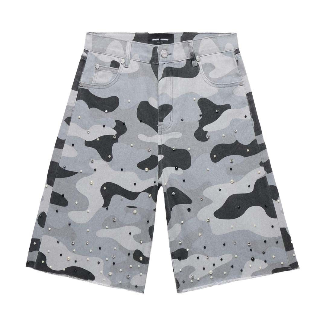 Homme + Femme La Homme Femme Gemstone Snow Camo Denim Shorts Size US 40 / EU 56 - 1 Thumbnail