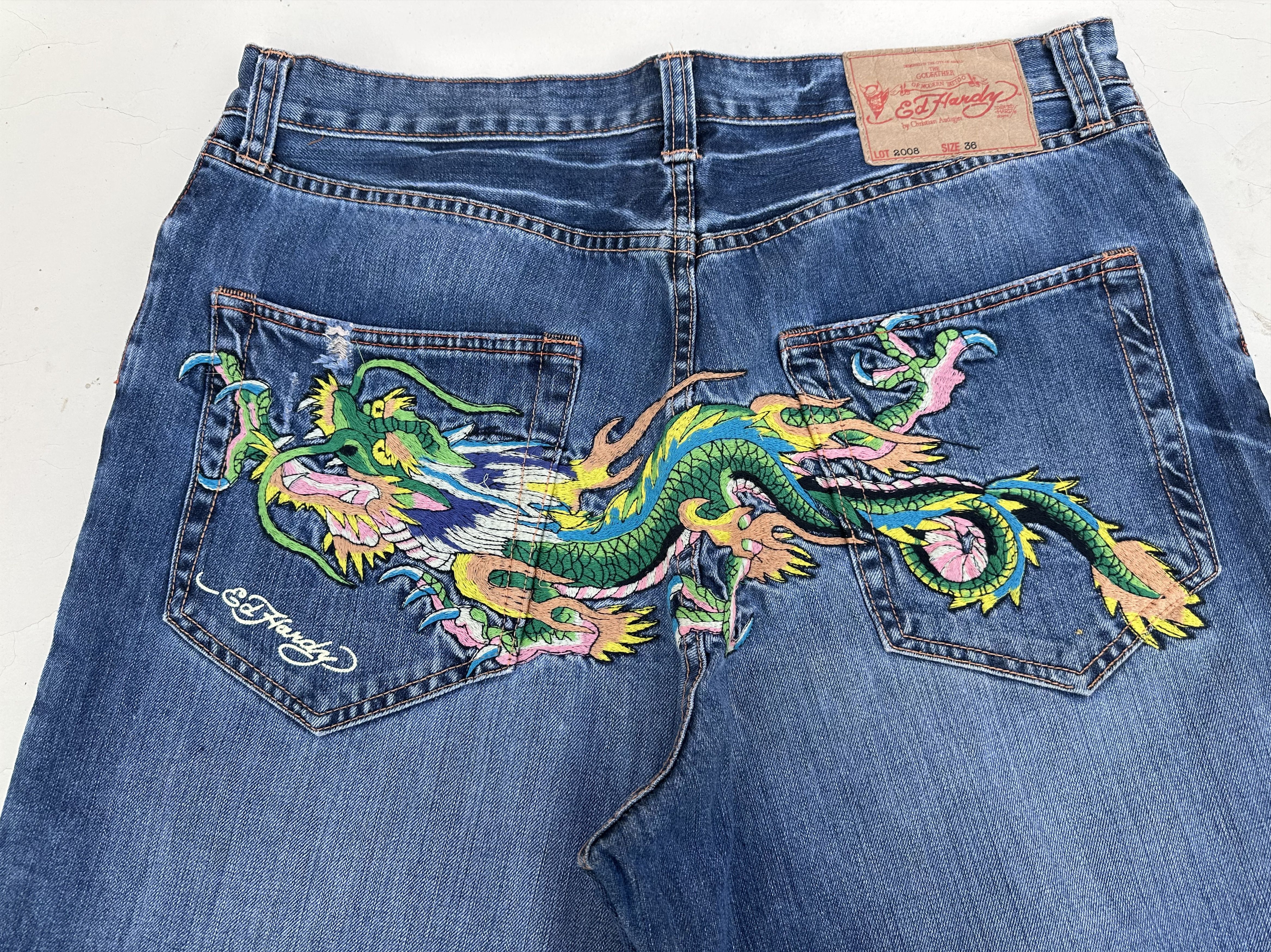 Ed Hardy Ed hardy dragon embroidered shorts Size US 36 / EU 52 - 3 Thumbnail