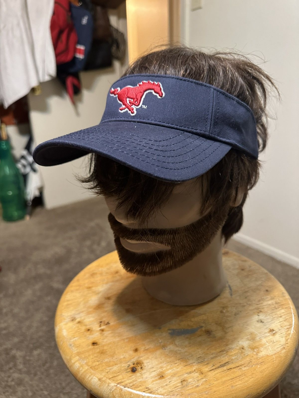NCAA Vintage NCAA SMU Mustangs “triple blue” sun visor 90s Size ONE SIZE - 6 Thumbnail
