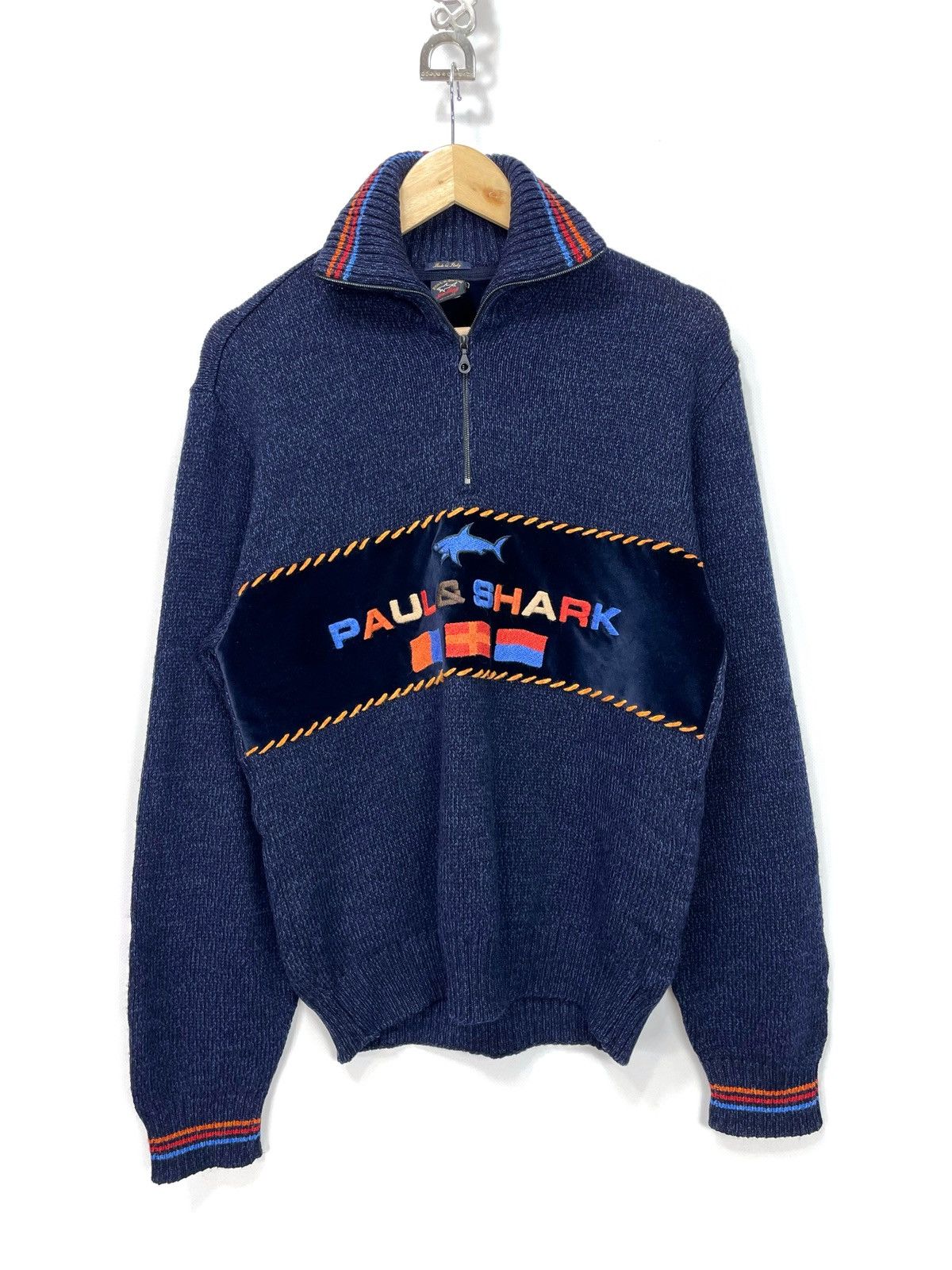 Paul & Shark Vintage Paul & Shark Yachting 1/4 Zip Wool Sweater - Size S Size US S / EU 44-46 / 1 - 7 Thumbnail