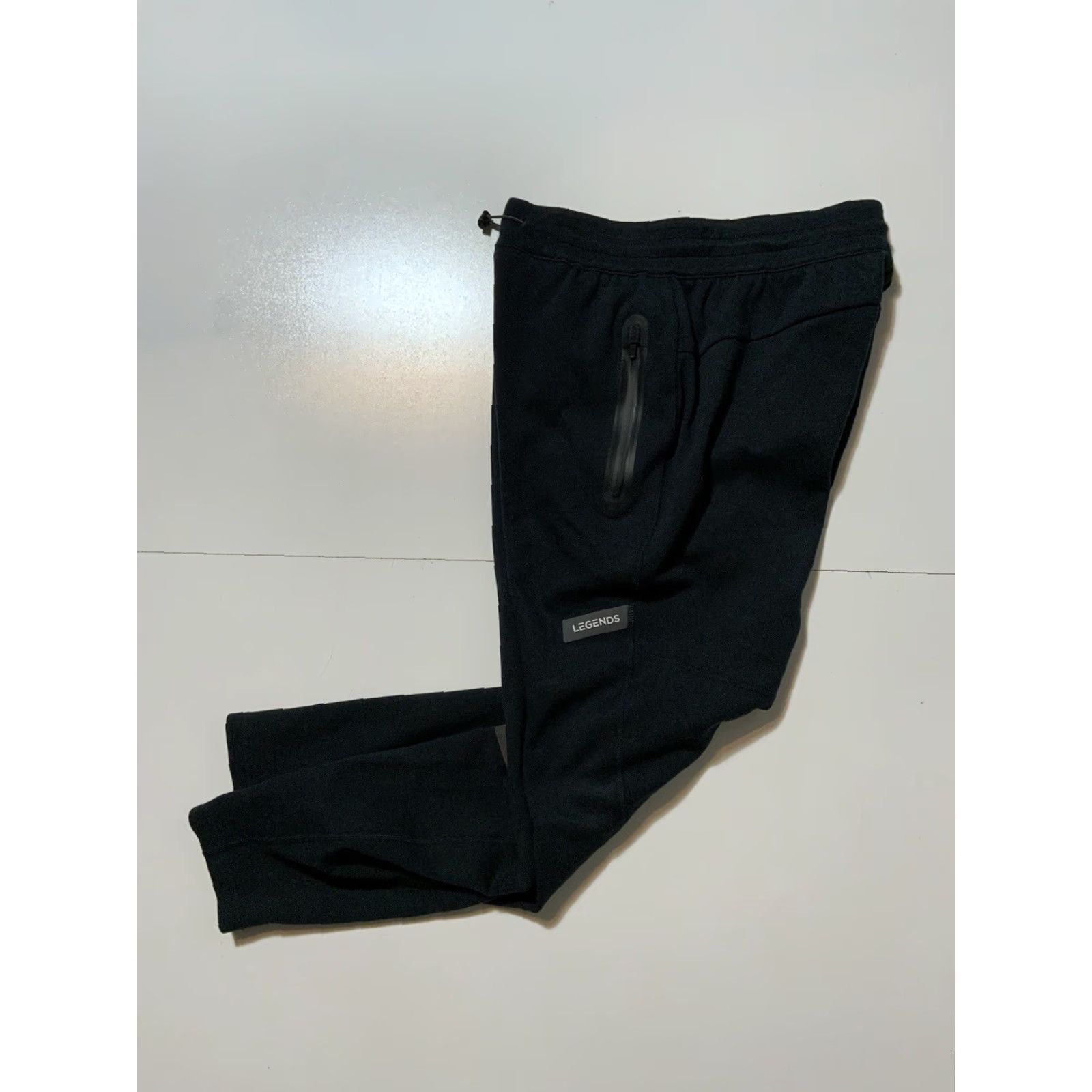 Vintage LEGENDS Black Performance Tech Gym Training Tapered Track Pants Sz. S Mens Slim Fit Regular Waist 28-34 Inseam 28 Pants Size US 29 - 2 Thumbnail