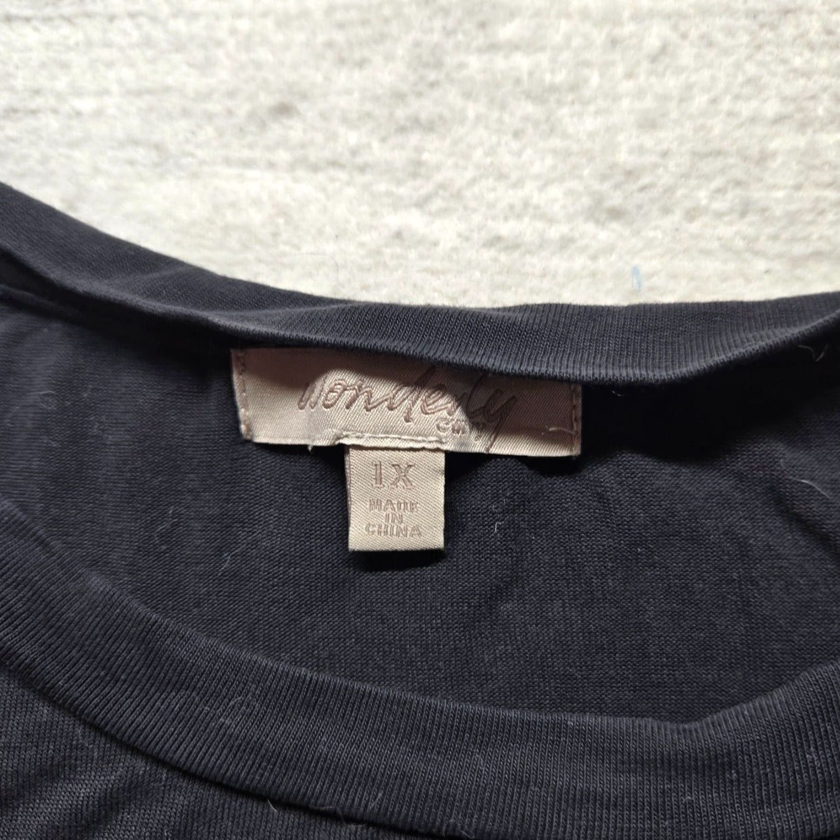Vintage VINTAGE Wonderly Black Tunic Shirt Women 1X Blouse Short Sleeve Pullover Casual Top Women’s Plus Size Size XL / US 12-14 / IT 48-50 - 2 Thumbnail