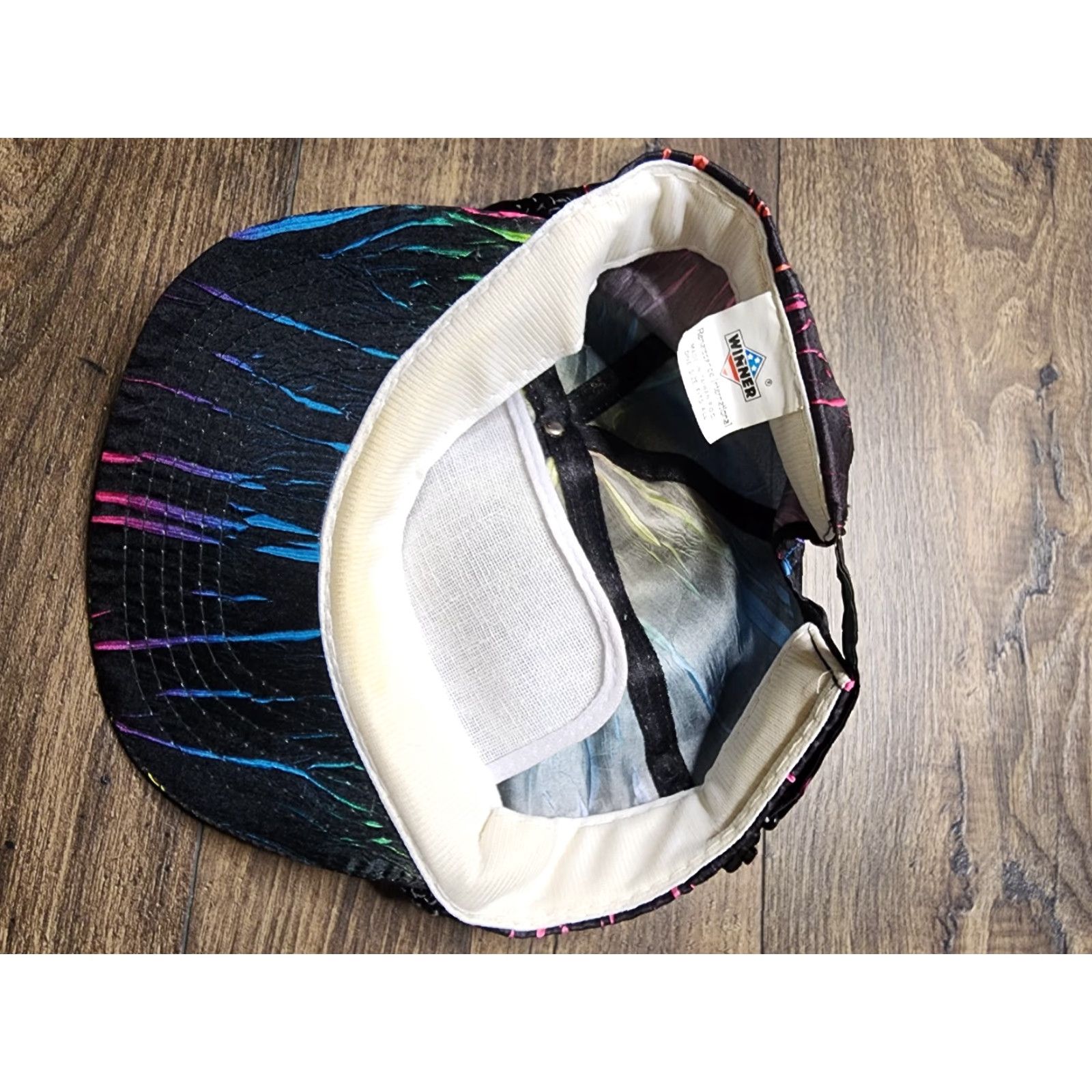 Vintage VINTAGE Winner Strapback Hat Cap Black Cotton Adjustable 90s Aloha New Orleans Rainbow Neon Men Men Size ONE SIZE - 4 Thumbnail