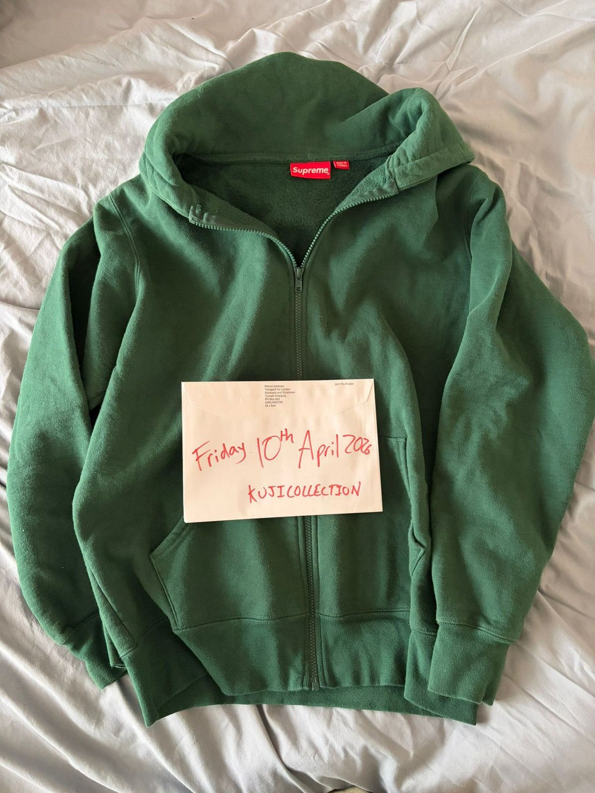 Supreme Supreme Arc Logo Zip Up Hoodie Dark Green Box Logo Size US L / EU 52-54 / 3 - 3 Thumbnail