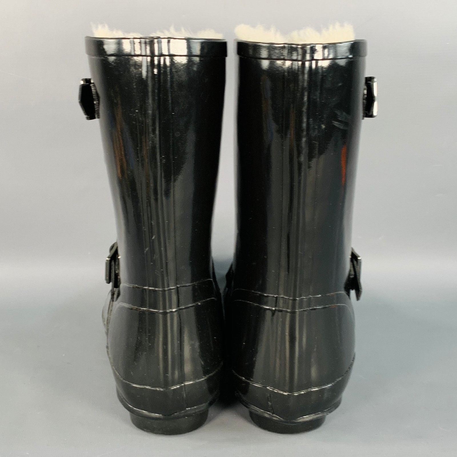 Burberry BURBERRY Size 10 Black Rubber Shearling Lined Rain Boots Size US 10 / EU 43 - 3 Thumbnail