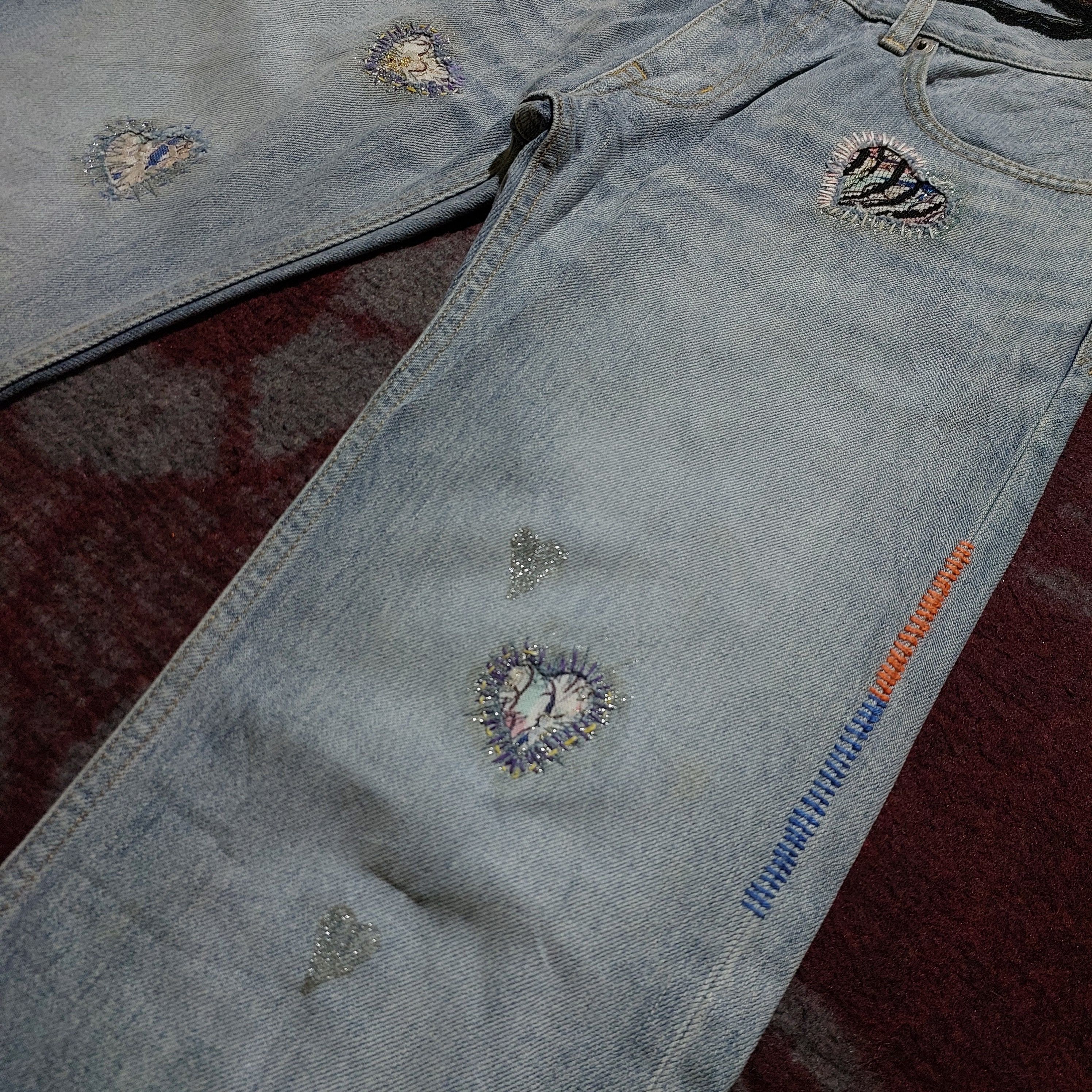 Issey Miyake vintage Tsumori Chisato heart patch blue jeans Size 30" / US 8 / IT 44 - 5 Thumbnail