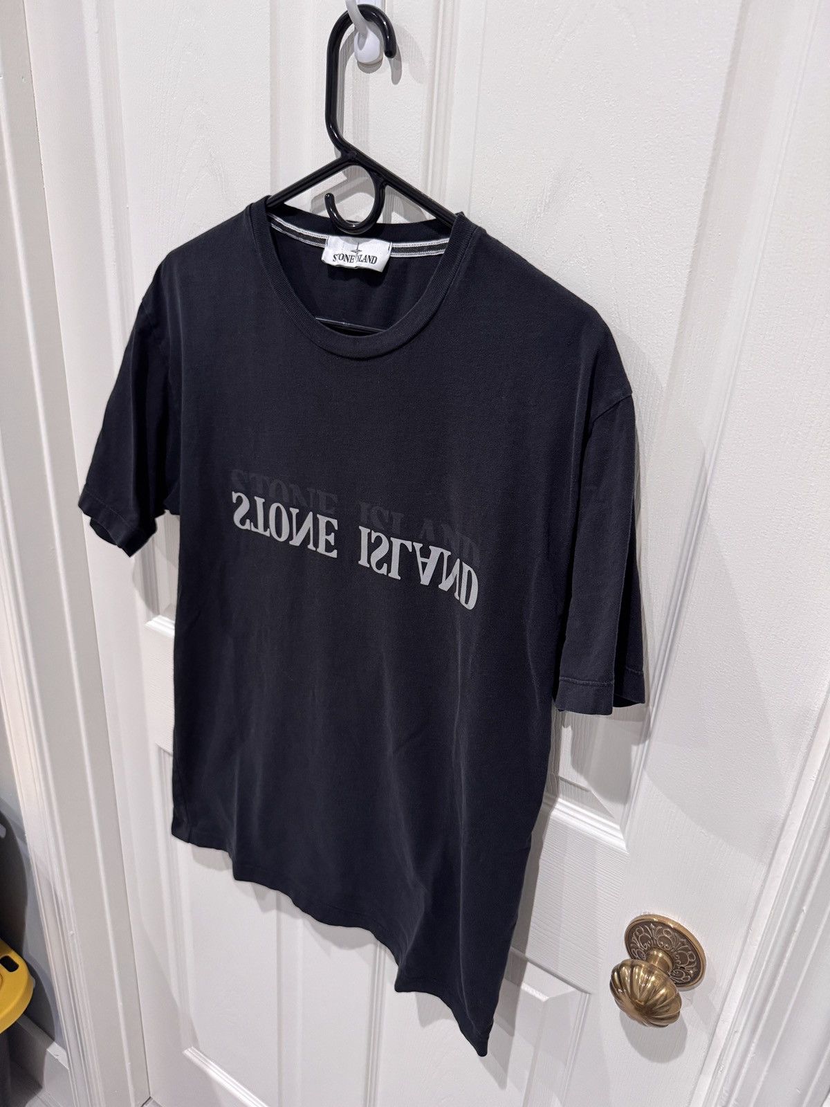 Stone Island Stone Island Reflective Spellout Logo Black Tee T Size L Size US L / EU 52-54 / 3 - 3 Thumbnail