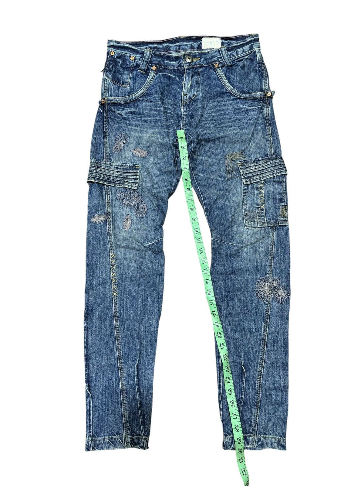 Japanese Brand × Vintage Vintage Antgauge Sashiko Distress Denim Jeans Size US 31 - 15 Thumbnail