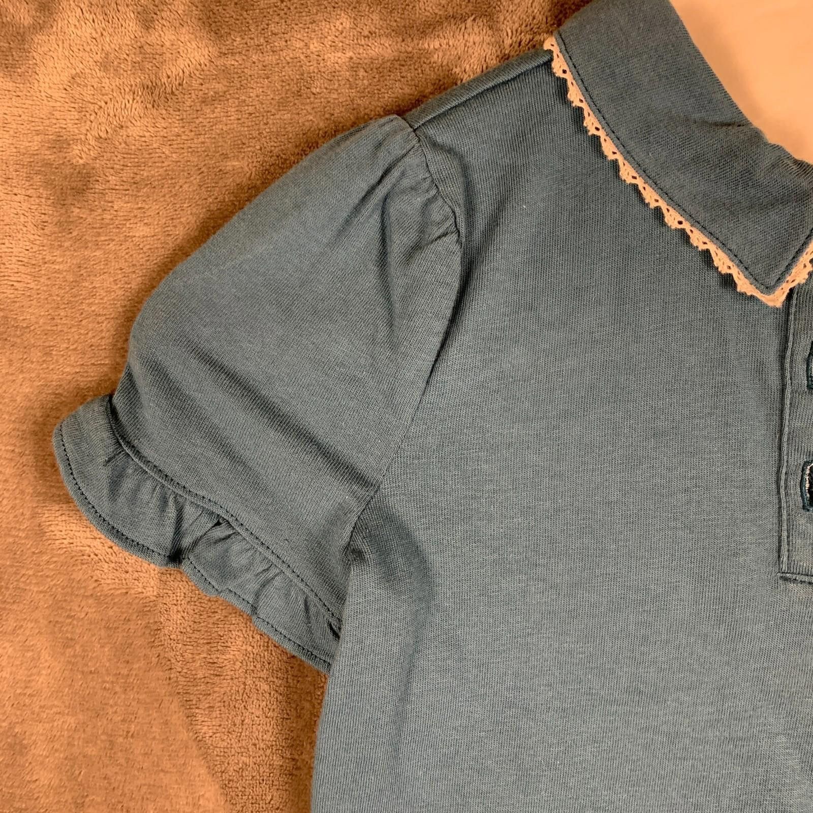 Designer Janie And Jack Collared Ruffle Sleeve Jersey Top 7 (356) Size ONE SIZE - 4 Thumbnail
