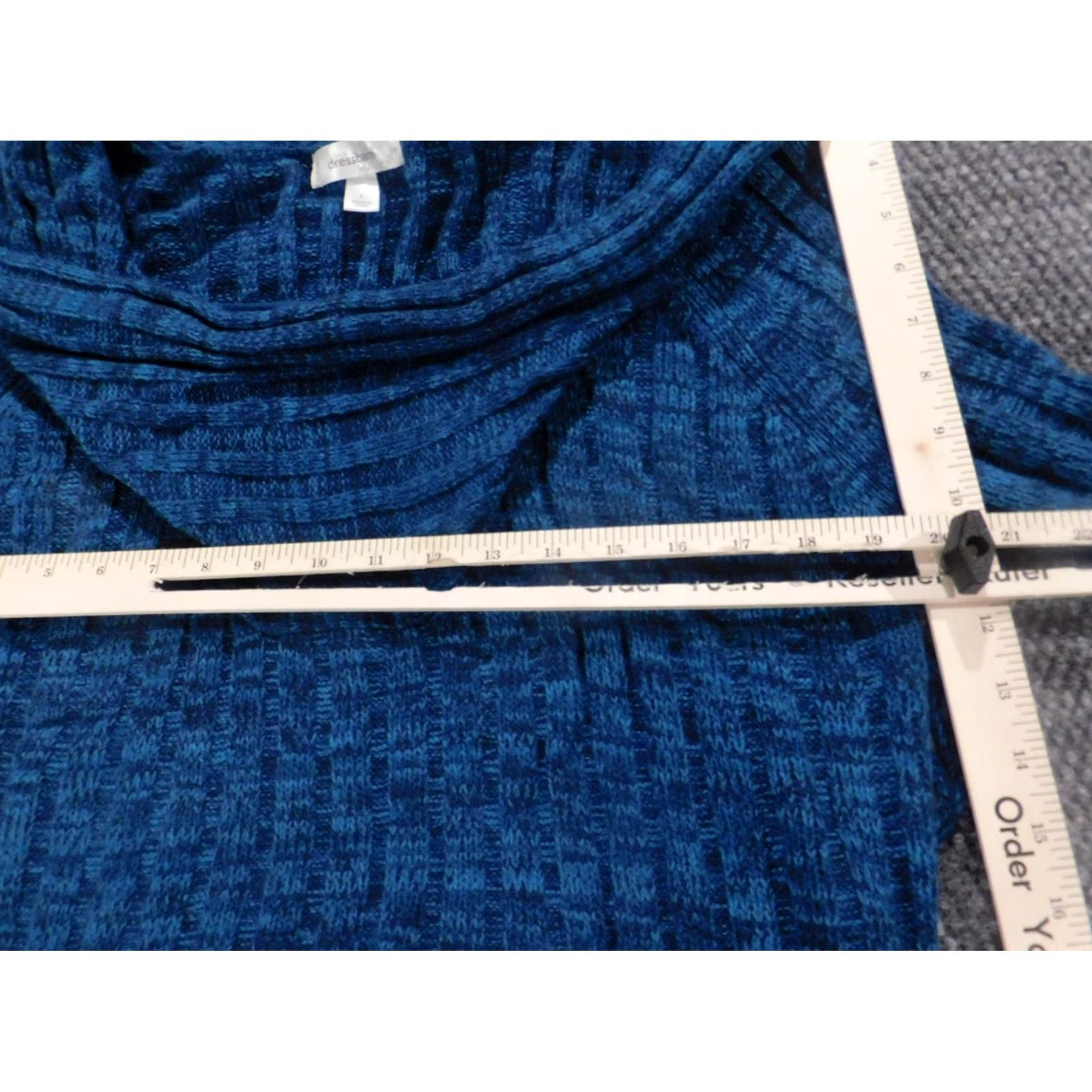 Vintage Dressbarn Womens Sweater Large Blue Pullover Round Neck Long Sleeve Knit Acrylic Stretch Regular L Blue Size L / US 10 / IT 46 - 6 Thumbnail
