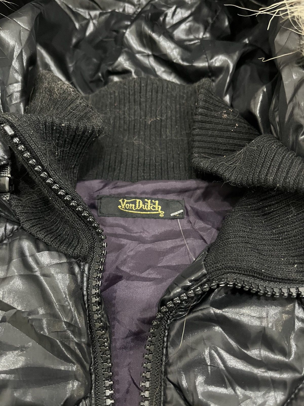 Le Grande Bleu (L.G.B.) 2000s Von Dutch Lgb Style KMRii Puffer Faux Fur Down Jacket Size US M / EU 48-50 / 2 - 6 Thumbnail