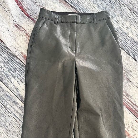 Other Babaton Black Vegan Leather Straight Leg Pants Size 27" / US 4 / IT 40 - 3 Thumbnail