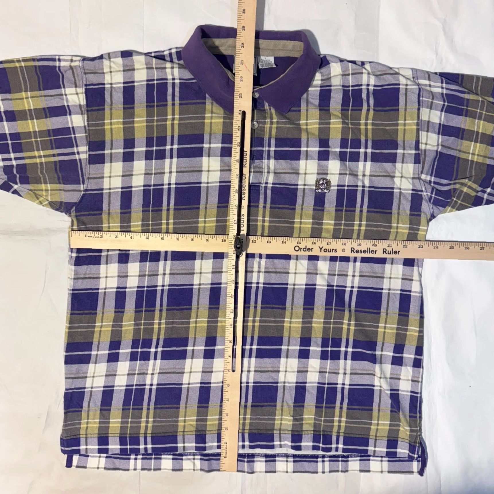 Vintage Cinch Polo Shirt Short Sleeve Purple Plaid Western Logo Casual - L Mens Shirt Polo Size US L / EU 52-54 / 3 - 4 Thumbnail