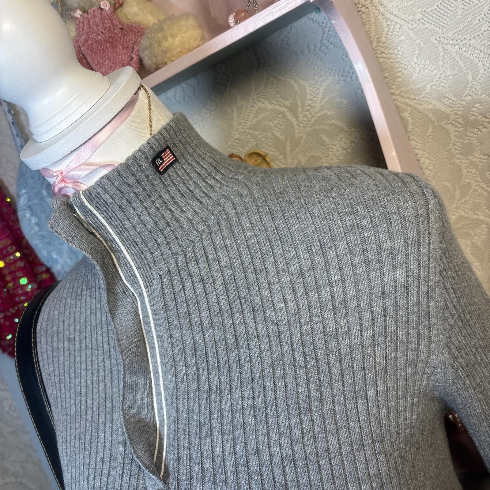 Polo Ralph Lauren vintage gray ralph lauren quarter zip Size L / US 10 / IT 46 - 2 Thumbnail