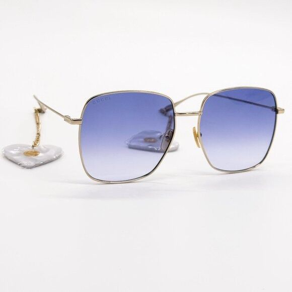 Gucci NEW GUCCI SUNGLASSES GG1031S 004 GOLD/BLUE WOMEN EYEWEAR Size ONE SIZE - 7 Thumbnail