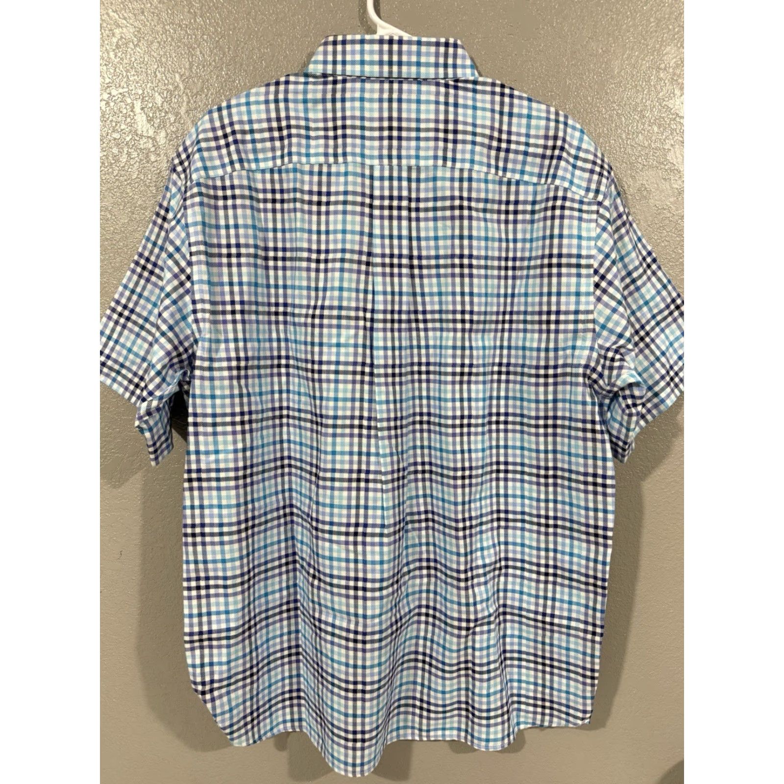 Cremieux Daniel Cremieux Shirt Mens L Blue Plaid Button-Down Short Sleeve Signature Collection Size US L / EU 52-54 / 3 - 6 Thumbnail