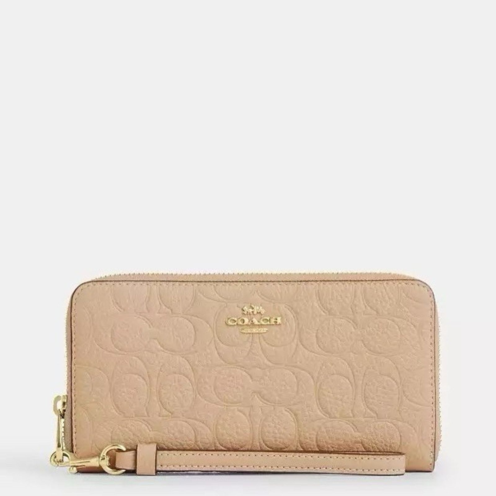 Coach NWT Coach Long Zip Around Wallet Signature Leather CCL35 Oat Size ONE SIZE - 6 Thumbnail